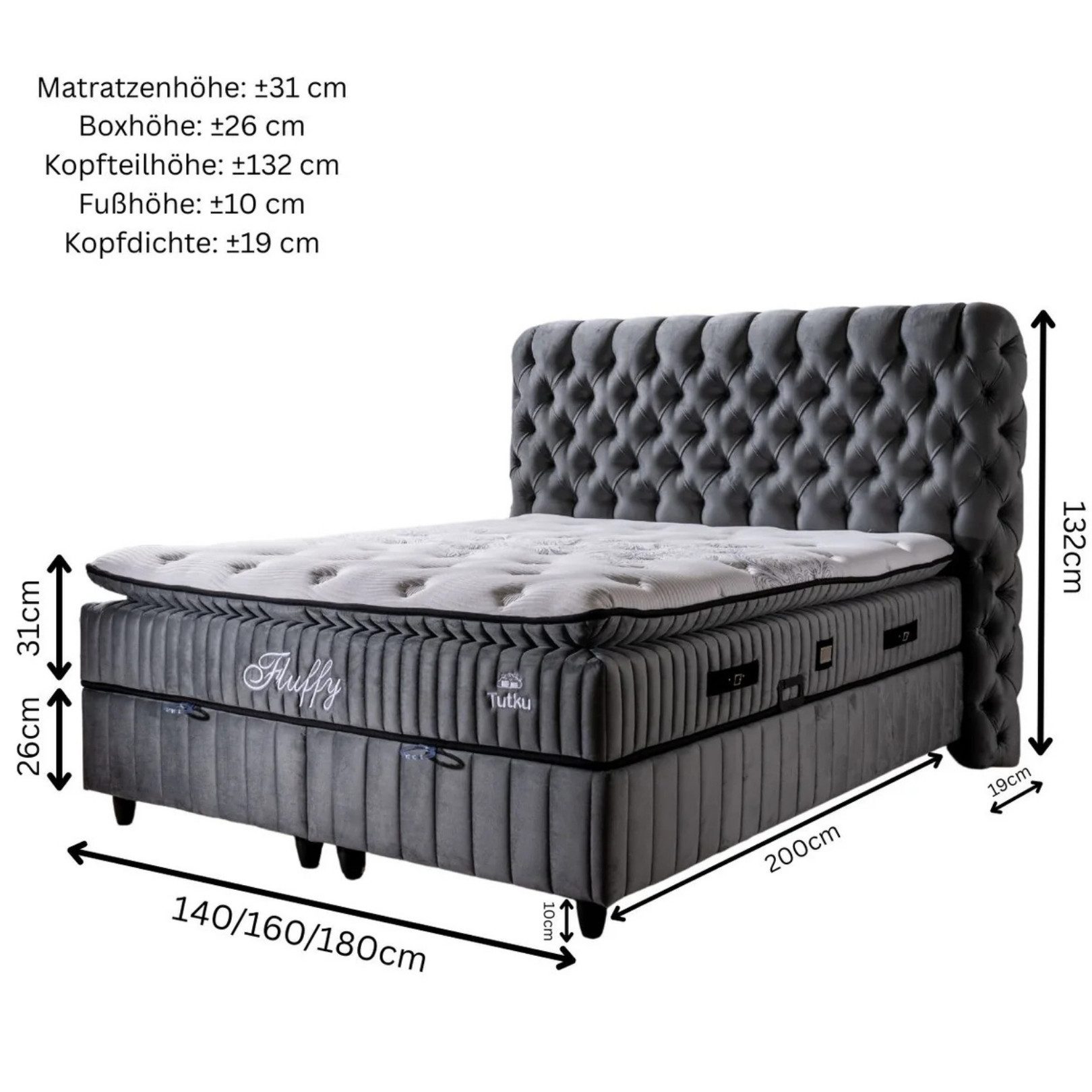 Pointhome Boxspringbett Set, Bss Bedding, Fluffy, günstig online kaufen