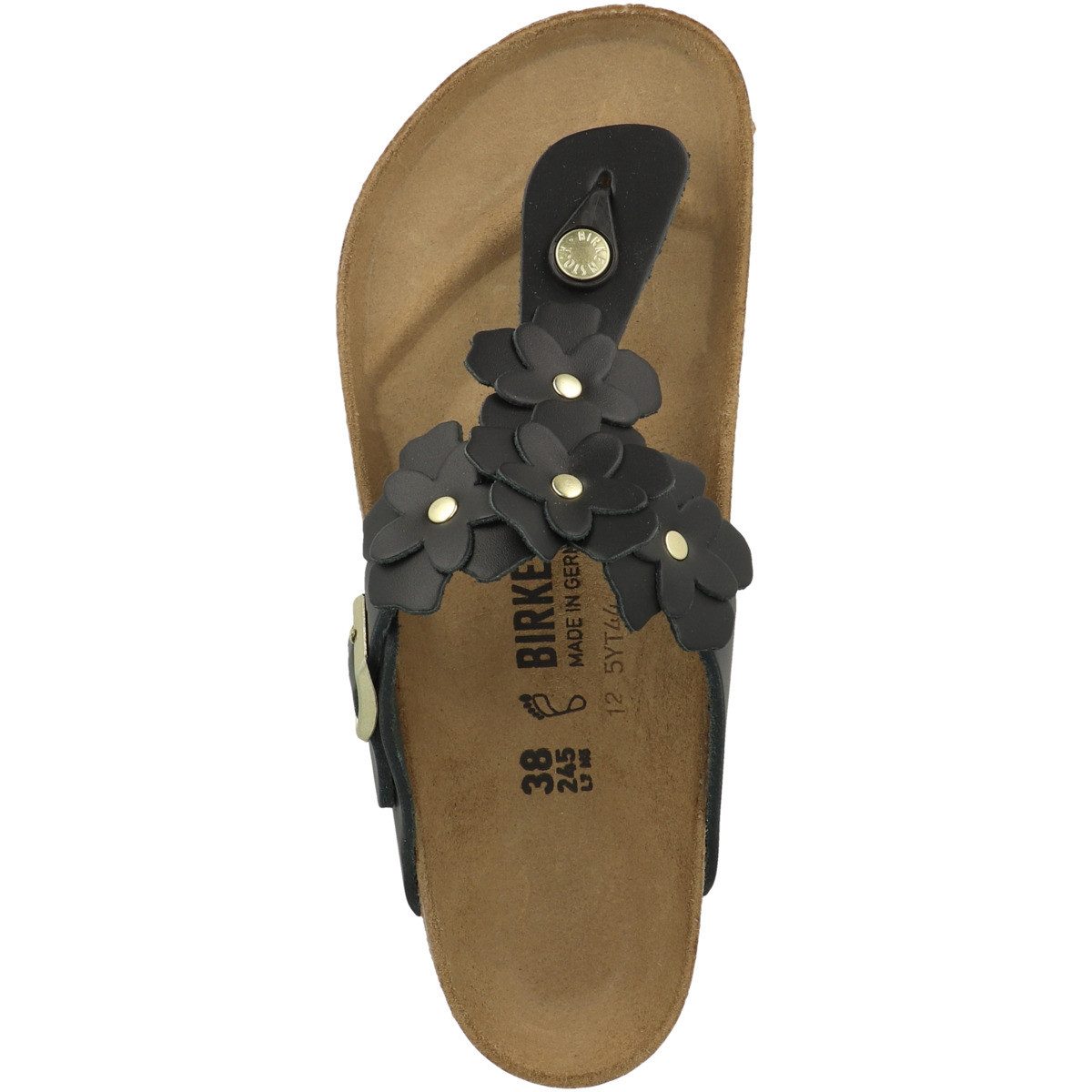 Birkenstock Gizeh Flowers Naturleder normal Damen Zehentrenner Sandalen, Sandaletten, Sommerschuhe, Badeschuhe, Zehentrenner