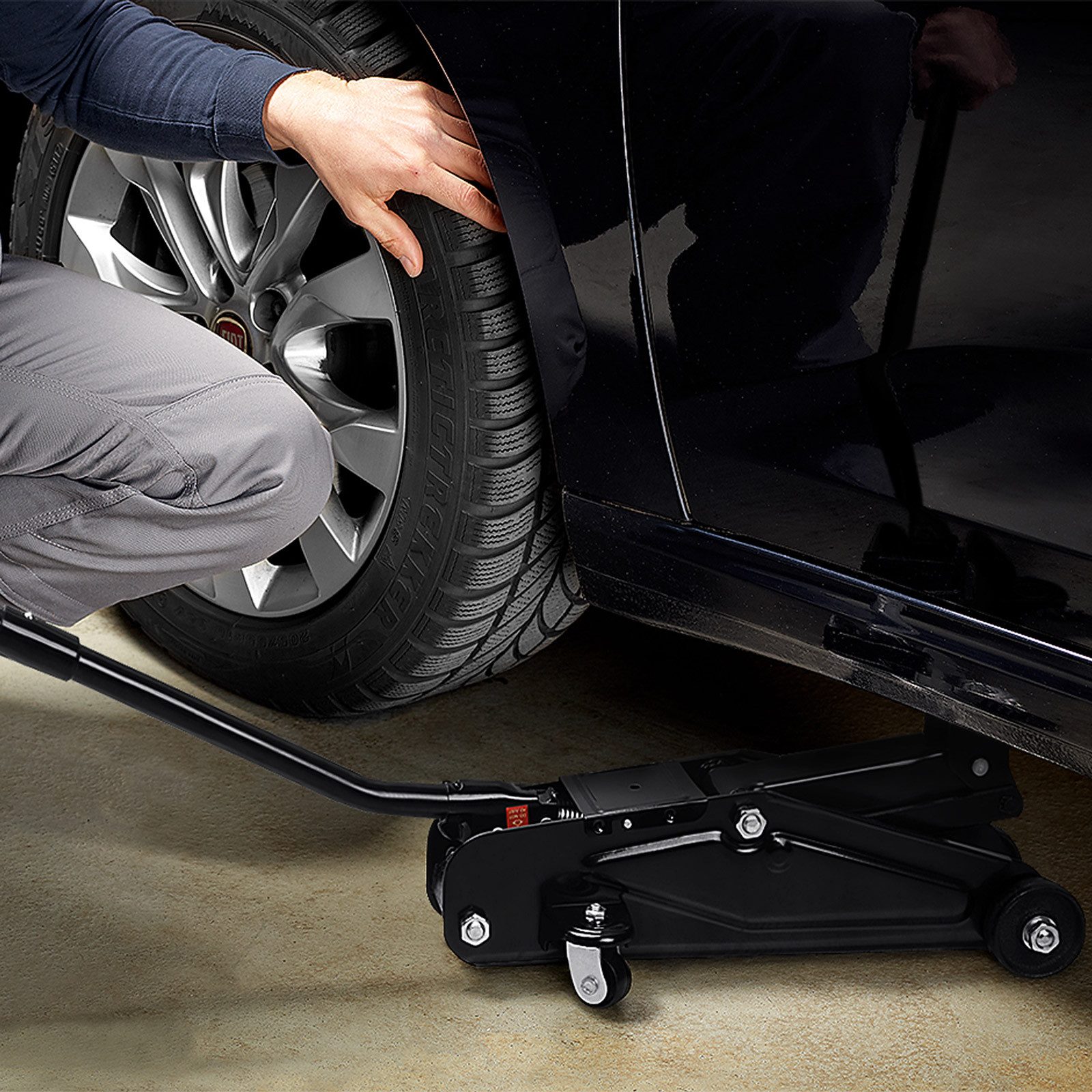 Deuba 2t hydraulic car jack, 135-330mm, 6-piece torque wrench set, 1/2" drive, 40-210Nm