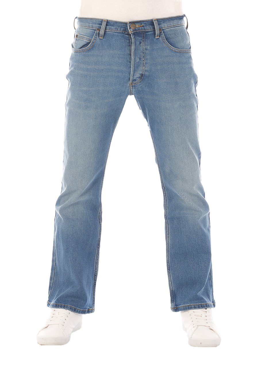 Lee® Bootcut-Jeans Herren Jeanshose Denver Boot Cut Denim Hose mit Stretch Blue Used Fever (LSS1HDBZ3)