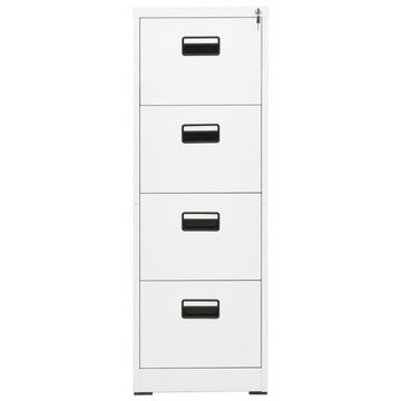 furnicato Aktenschrank Weiß 46x62x133 cm Stahl