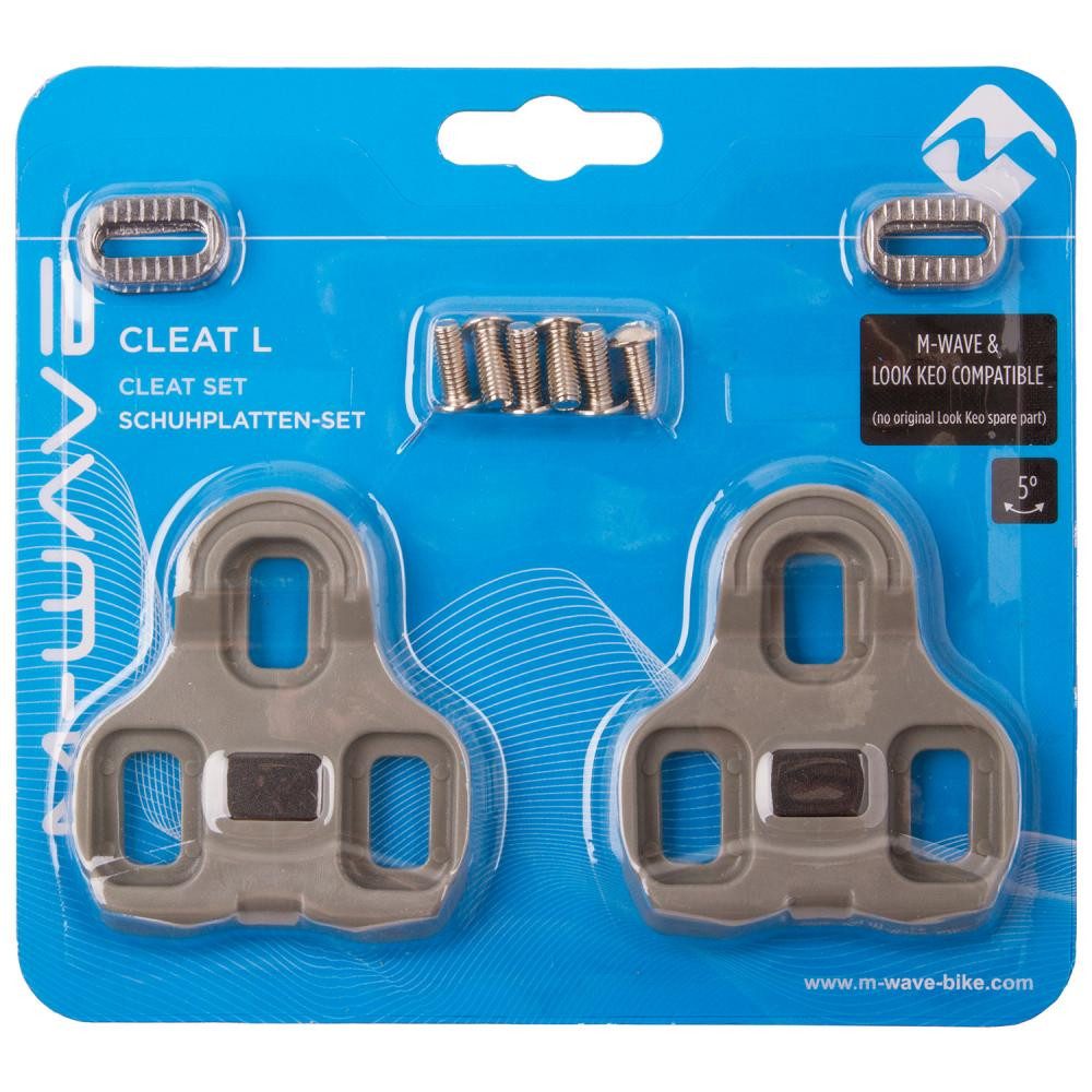 M-Wave Fahrradpedale M-WAVE Cleat L Schuhplatten-Set - kompatibel mit Look KEO Klickpedalen