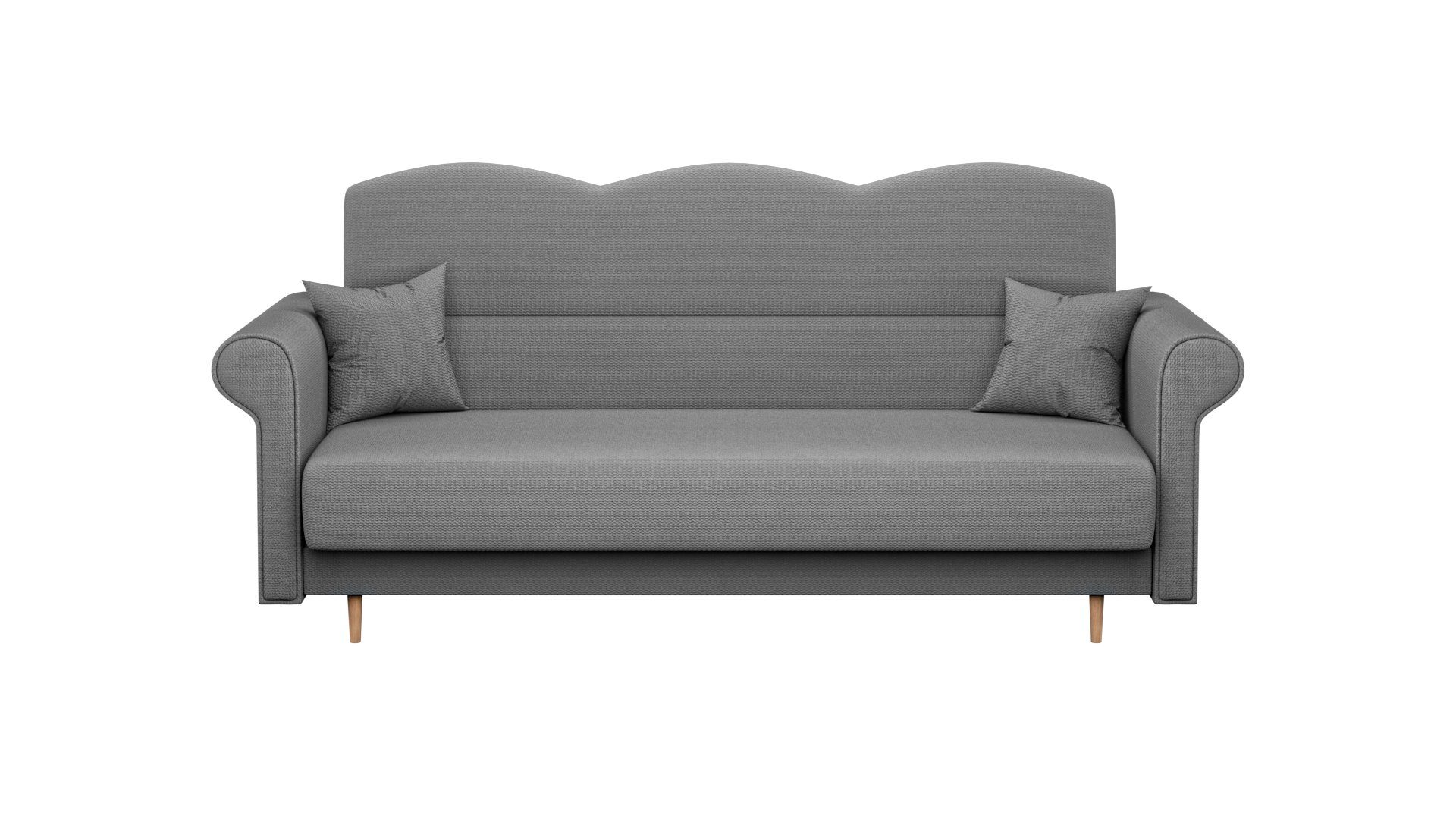 Siblo 3-Sitzer Modernes Dreisitzer Sofa Tiziano 3 mit Schlaffunktion - Bettzeugbehälter - Dreisitzer Sofa Grau