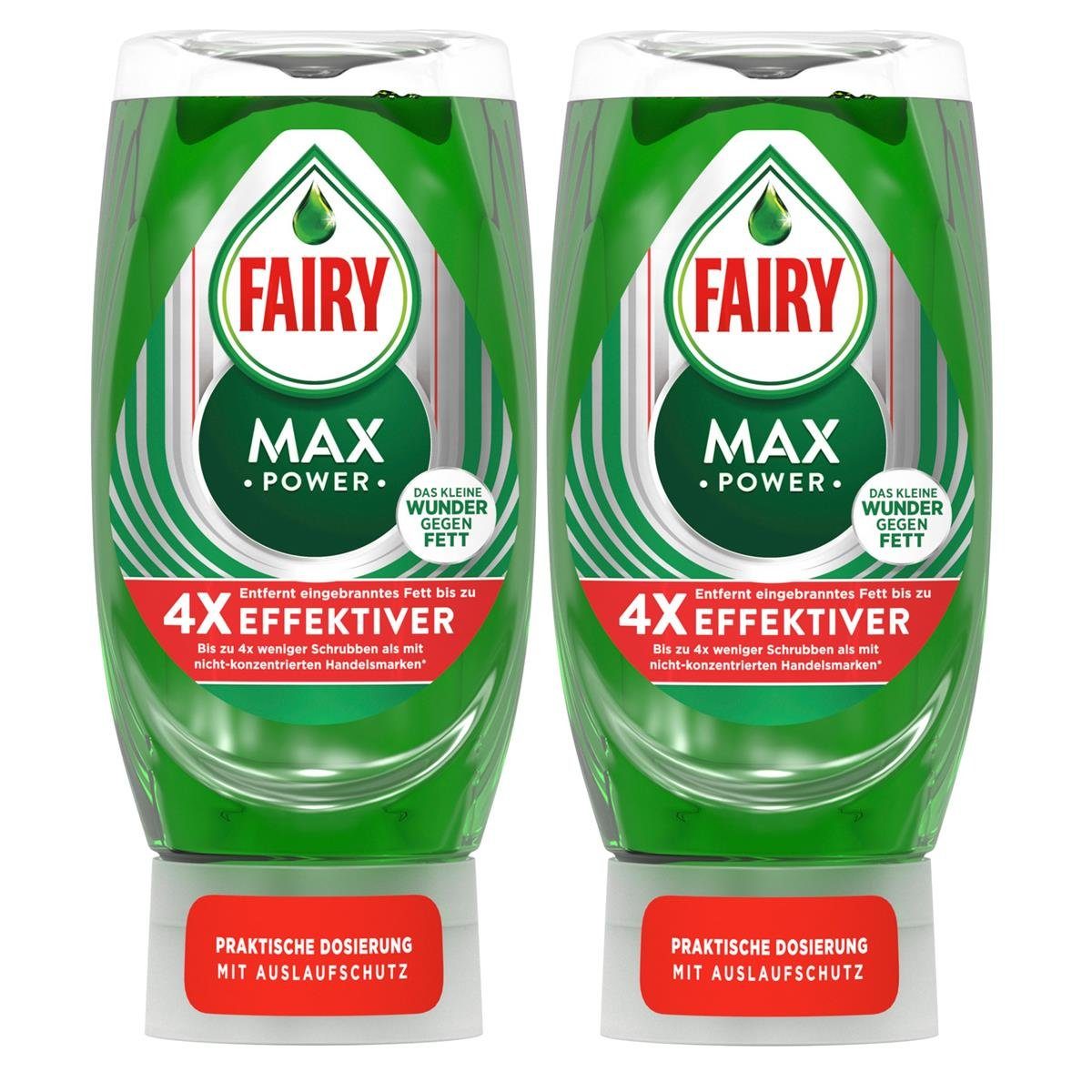 Fairy Fairy Spülmittel Max Power 370ml - Wunder gegen Fett (2er Pack) Geschirrspülmittel