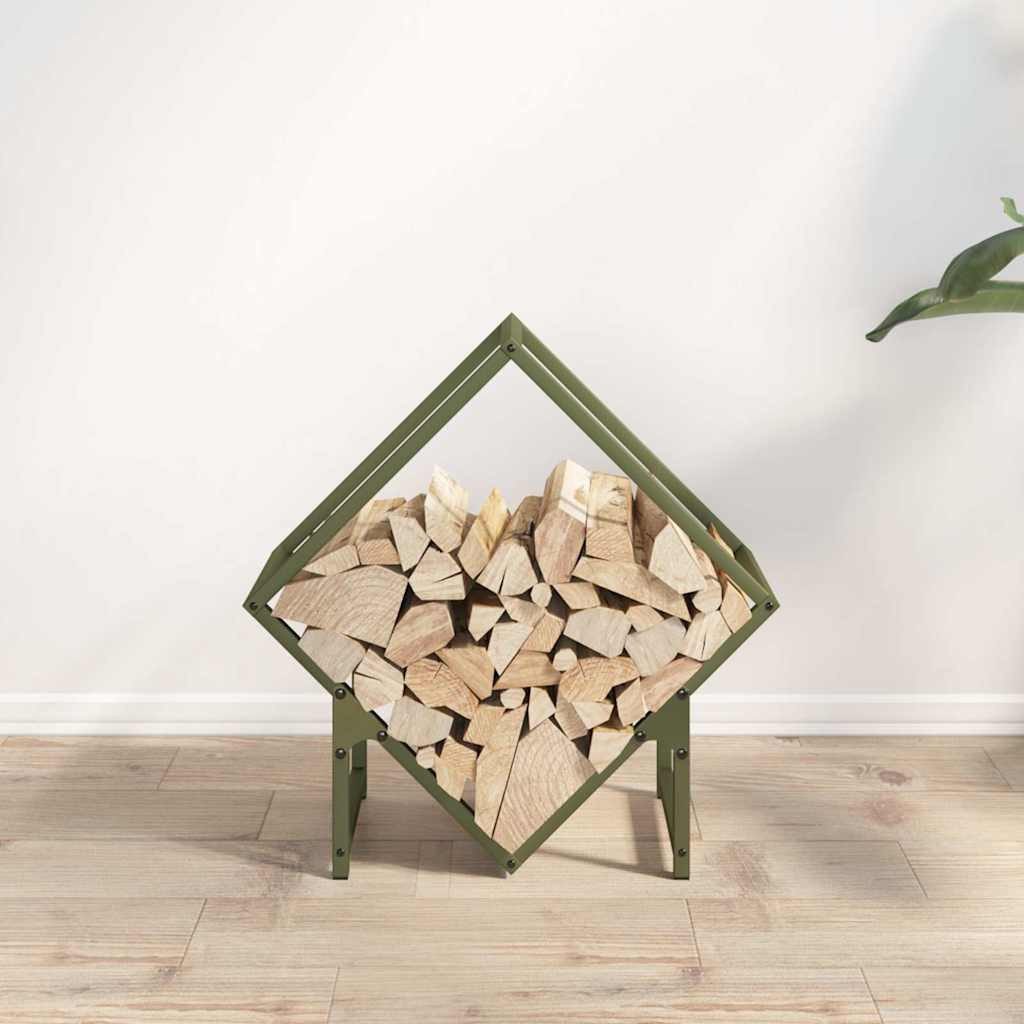 vidaXL Kaminholzregal Brennholzregal Olivgrün 50x25x50 cm günstig online kaufen