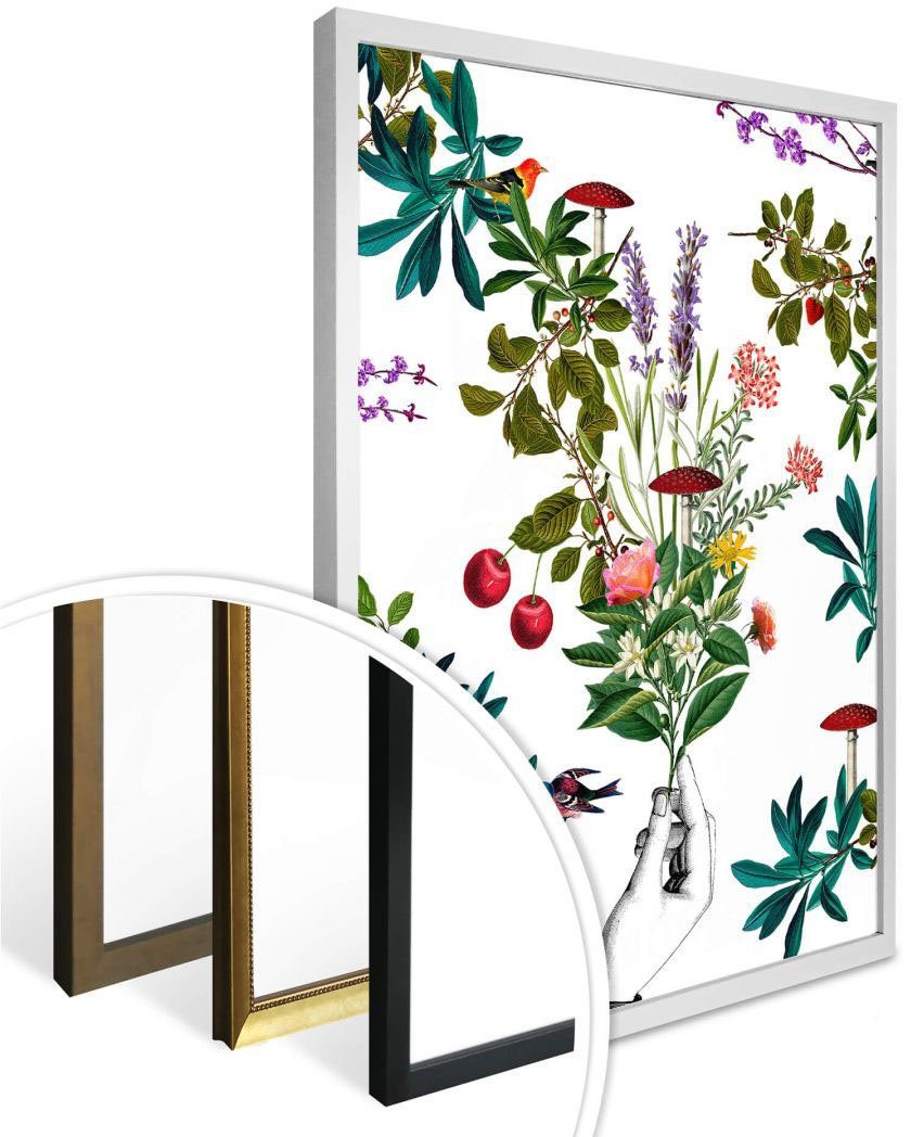 Wall-Art Botanical (1 Weiß, St) Schriftzug Poster