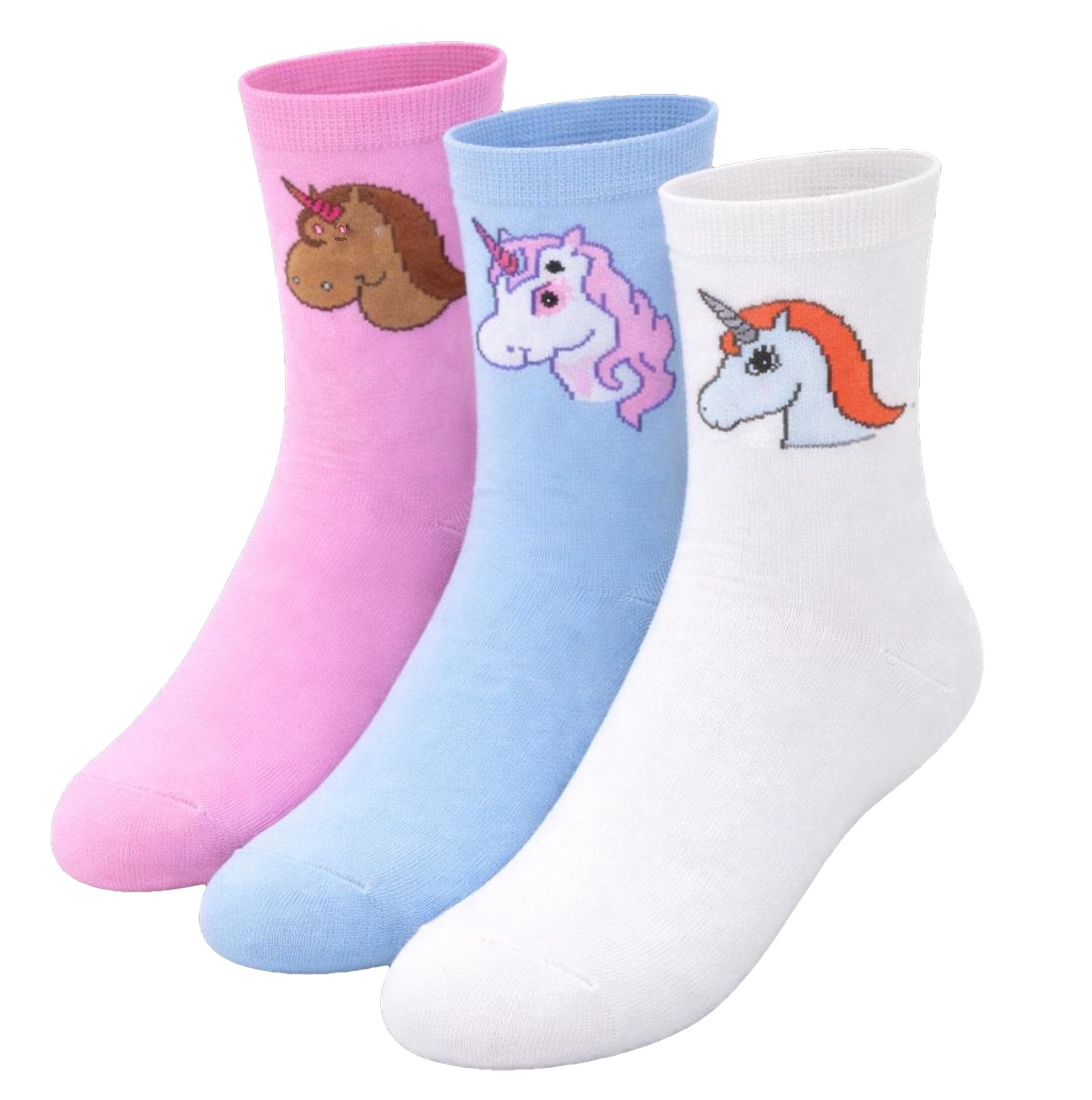 Cocain underwear Freizeitsocken Lustige farbig Mädchen & Damen Einhorn-Socken Einhörner viel Baumwolle Der Traum aller Mädchen