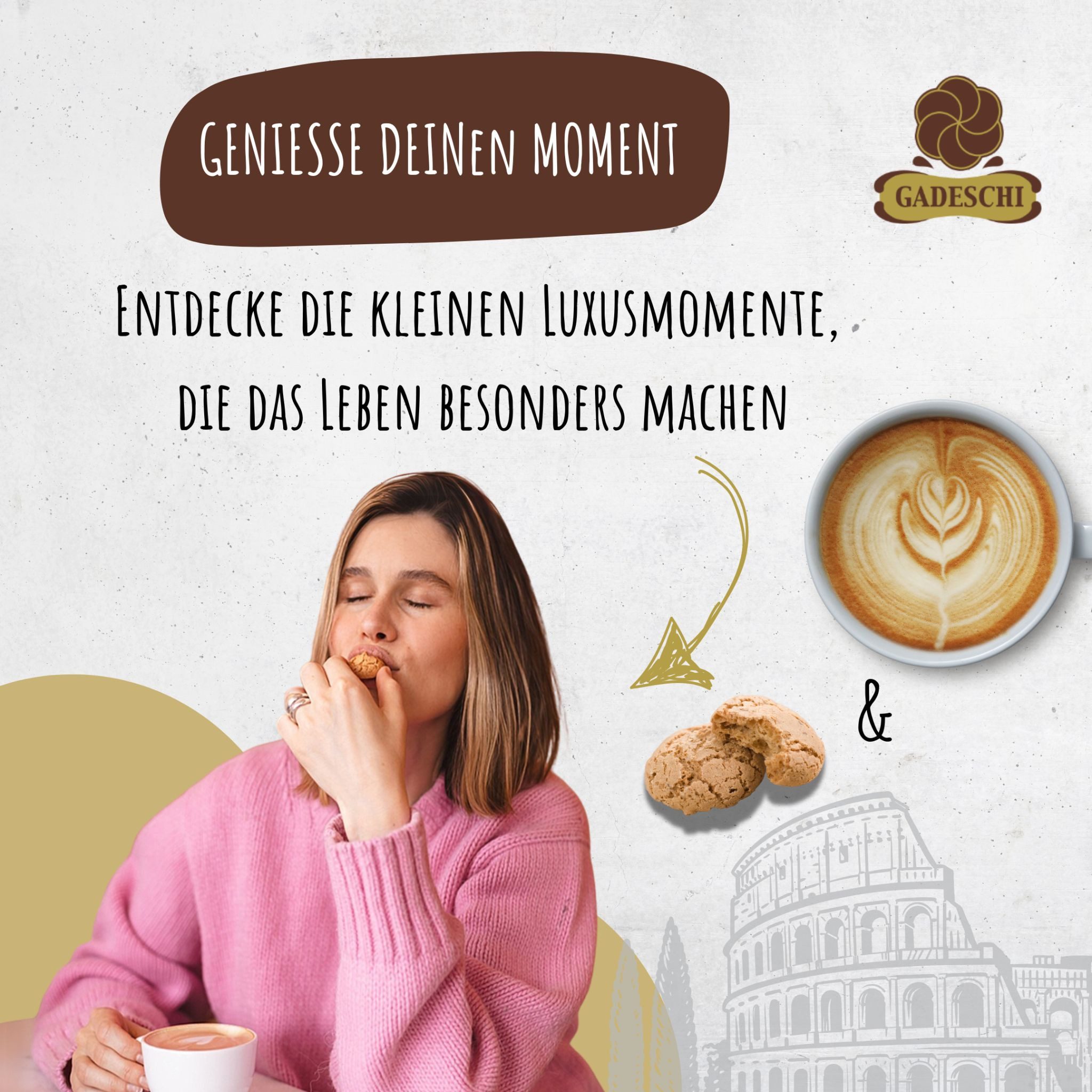 Gadeschi Kekse Gadeschi Amarettini 1kg, Italienische Kekse mit Aprikosenkernen 13%, 1 x (Italienisches Gebäck: Ideal zu Kaffee, Tee oder als Dekoration) – Bild 5 von 5