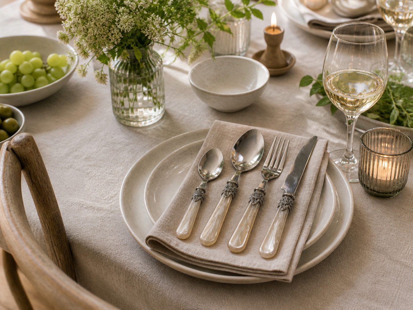 Chic Antique Besteck-Set Chic Antique Linas Besteck Antique Champagner mit Silber Deko 4er Set, 1 Personen – Bild 4 von 4