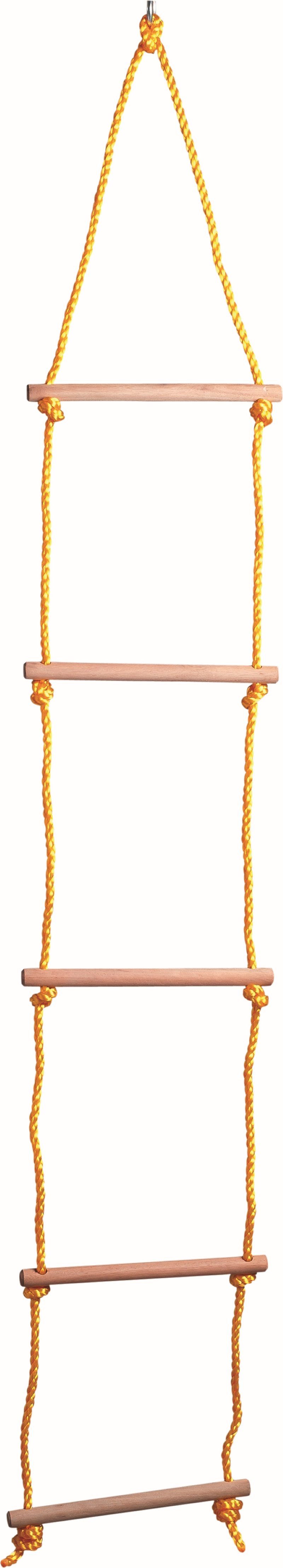 Woodyland Lernspielzeug 90124 Holz- Kletterleiter. Metallöse zum aufhängen. 5 Sprossen. 50 kg