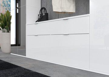 xonox.home Garderoben-Set ProjektX, (Komplett-Garderobe in weiß Hochglanz, 212 x 193 cm), variable Inneneinteilung