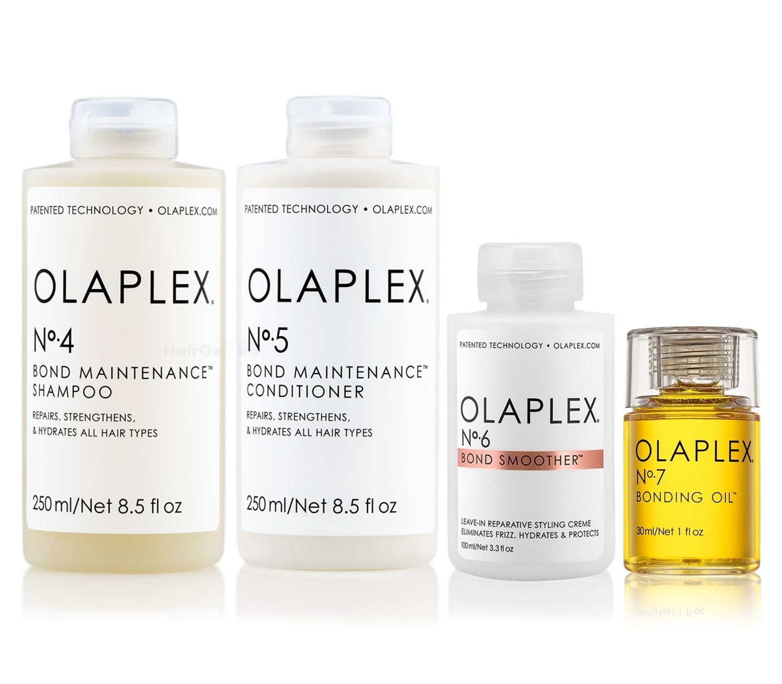 Olaplex Haarpflege-Set Shampoo No.4 + Conditioner No.5 + Smoother No.6 + Oil No.7, 4-tlg.