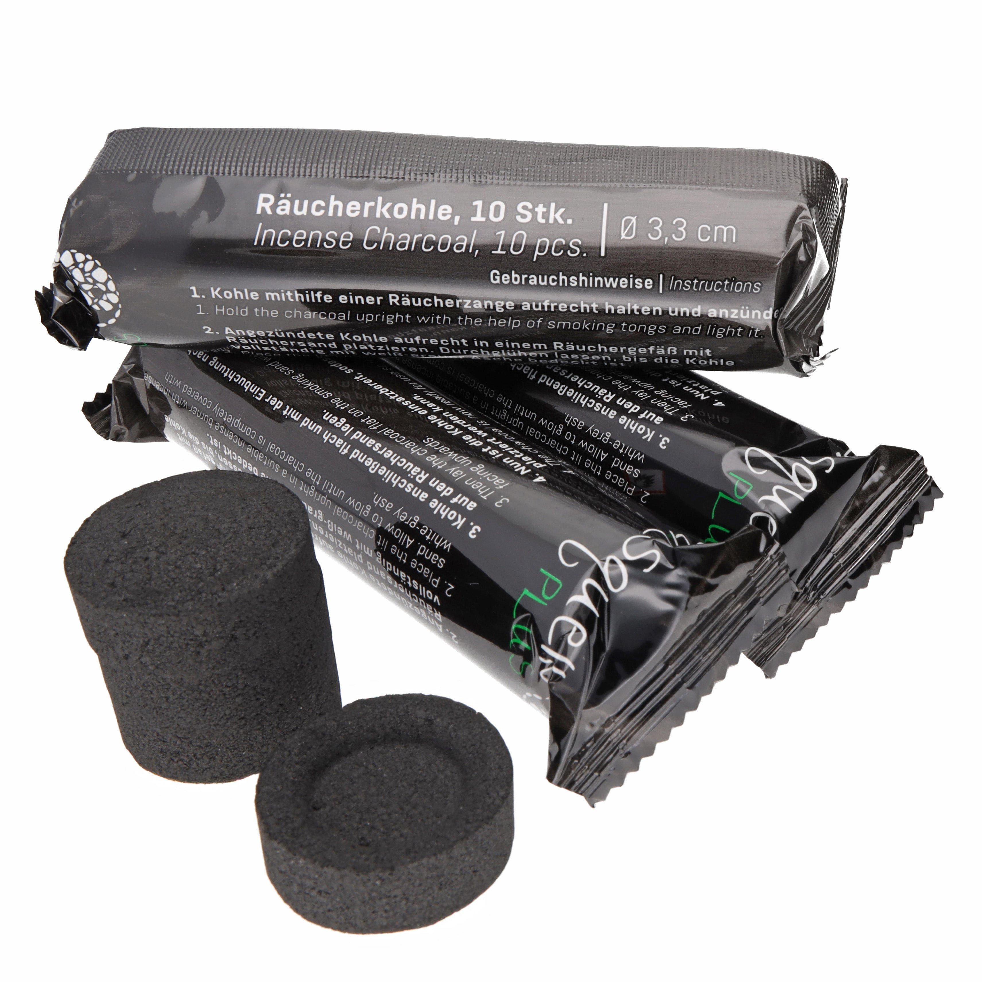 Lebensquelle Plus Räucherstäbchen-Halter Selbstzündende Räucherkohle Ø 33 mm, 30 Stück - 3 Rollen