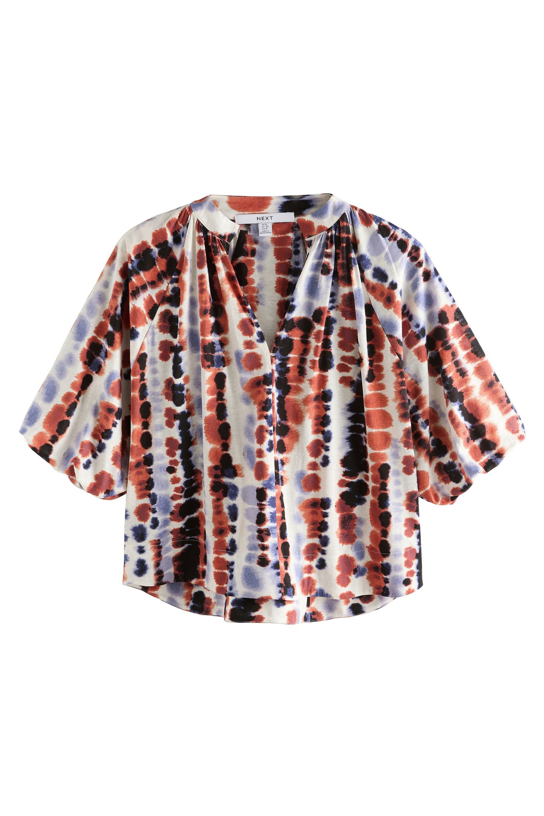 Next Shirtbluse Bluse mit V-Ausschnitt und Volumen-Ärmeln (1-tlg) günstig online kaufen