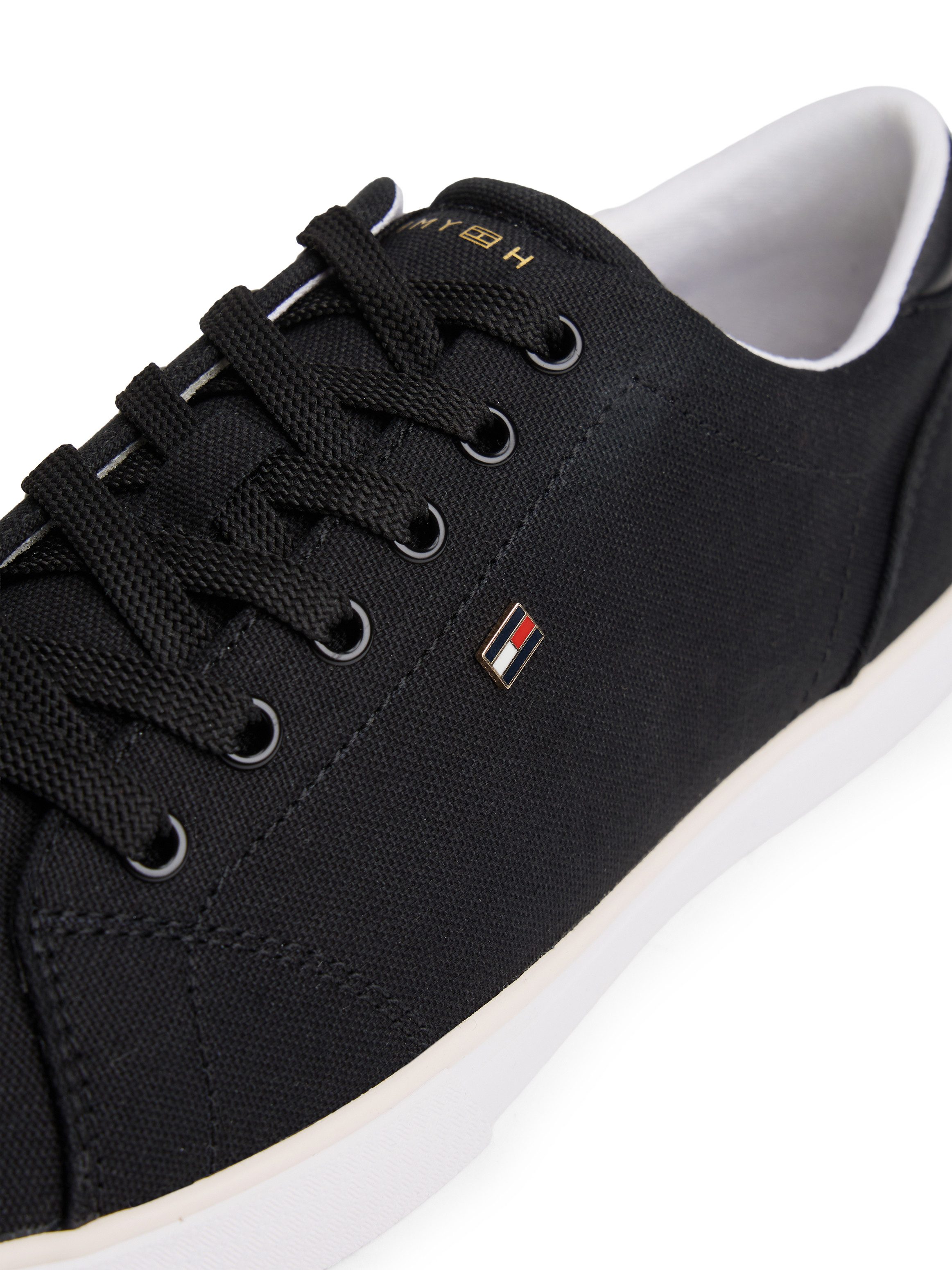 Tommy Hilfiger TH LOW PROFILE VULC CANVAS Plateausneaker Halbschuh, Schnürer, Freizeitschuh mit gepolstertem Schaftrand