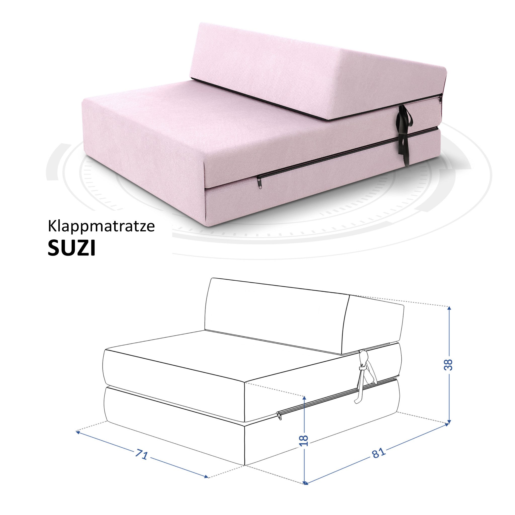 Klappmatratze Suzi, FDM, 9 cm hoch, günstig online kaufen