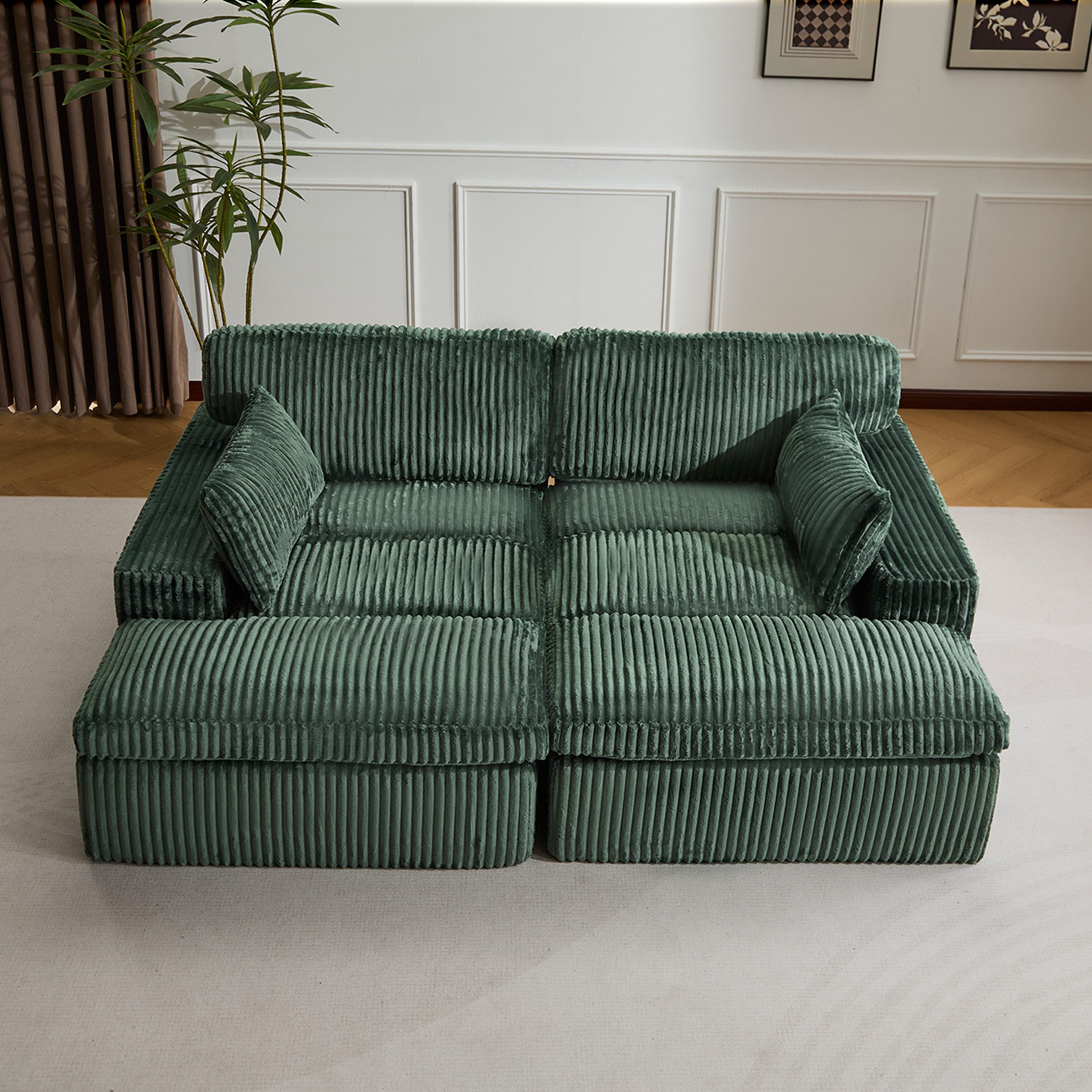 Leawin Sofa Cordsofa 2-Sitzer mit Bettfunktion, günstig online kaufen