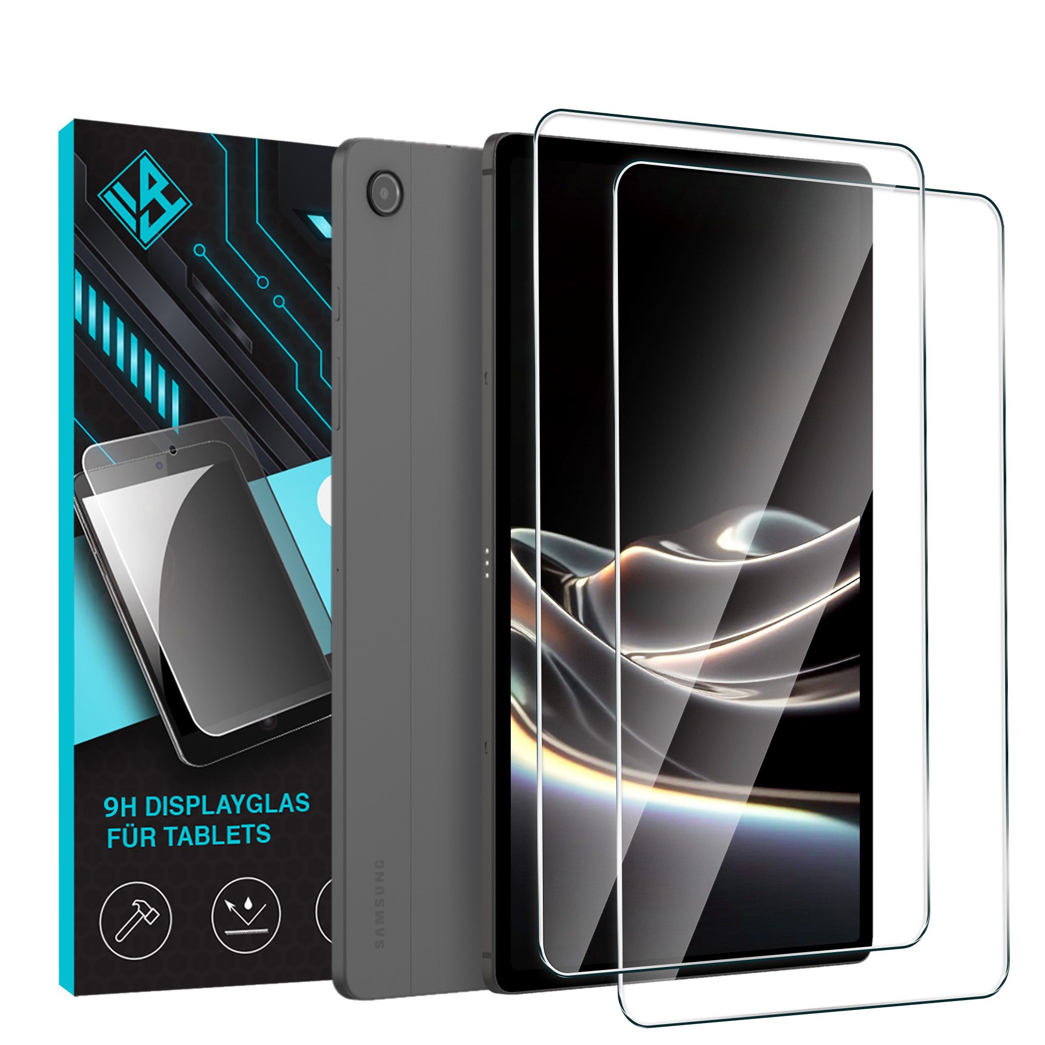 Tec-Expert Displayschutzglas 2x 9H Displayglas für Samsung Galaxy Tab A11+ 11.0 2025 für Samsung Galaxy Tab A11+ 11.0 2025, 2 Stück, Displayschutz, Schutzglas, Bildschirmschutz, kratz- & stoßfest