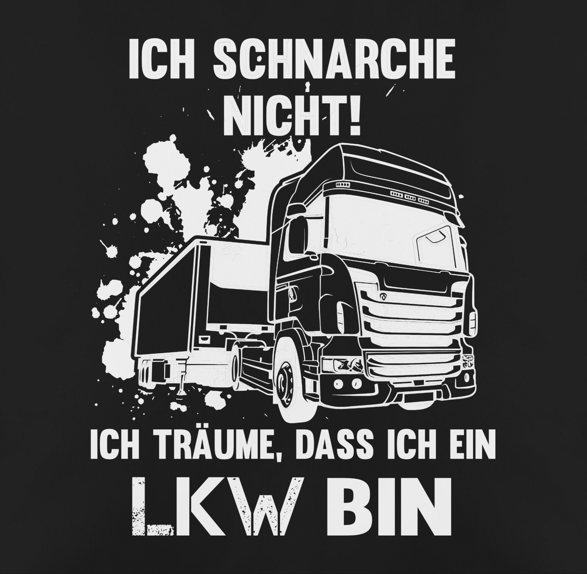 ein Schwarz Dekokissen 1 nicht Shirtracer ich schnarche LKW, bin Ich Deko-Kissen Hobby