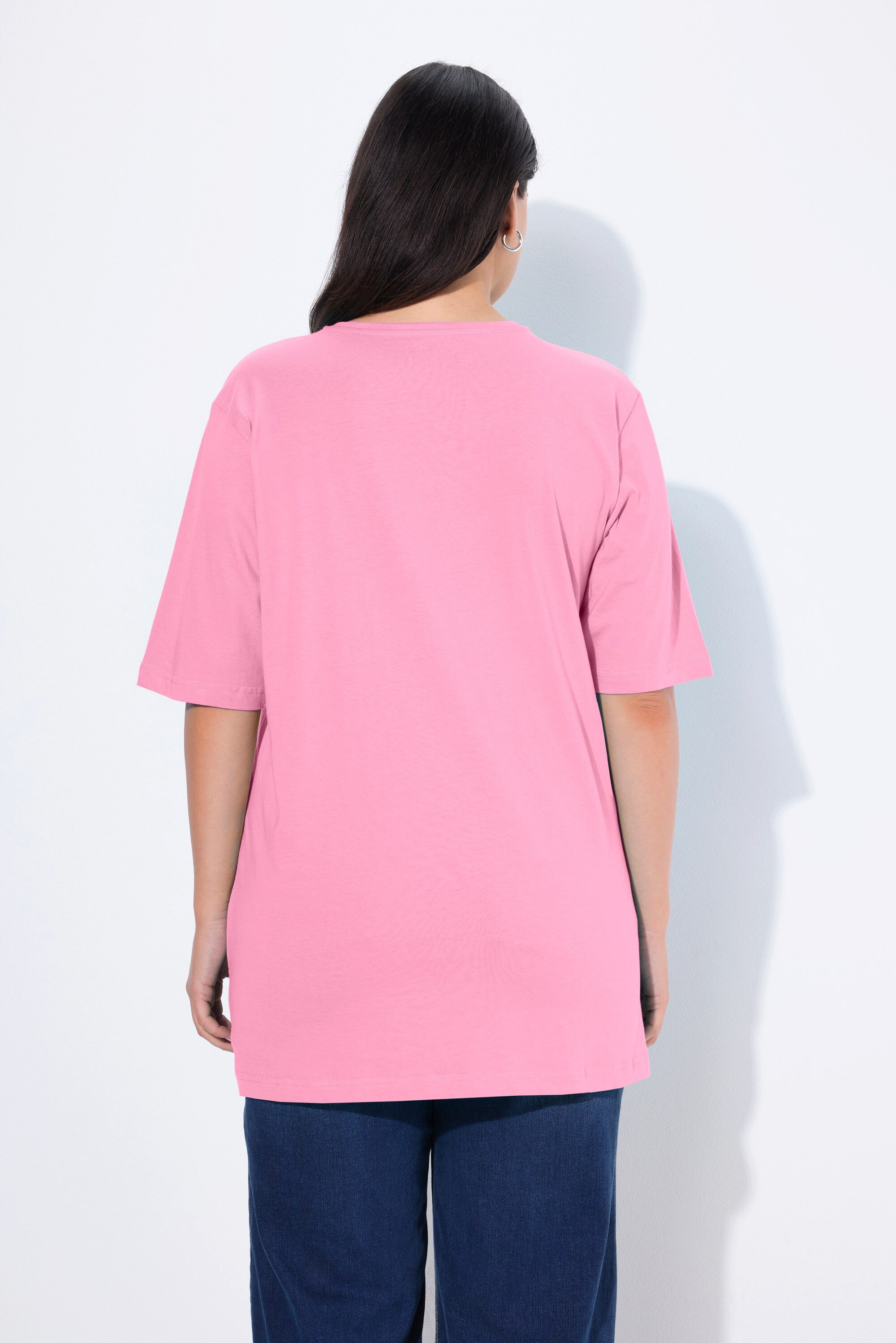 Ulla Popken T-Shirt T-Shirt V-Ausschnitt Relaxed Halbarm