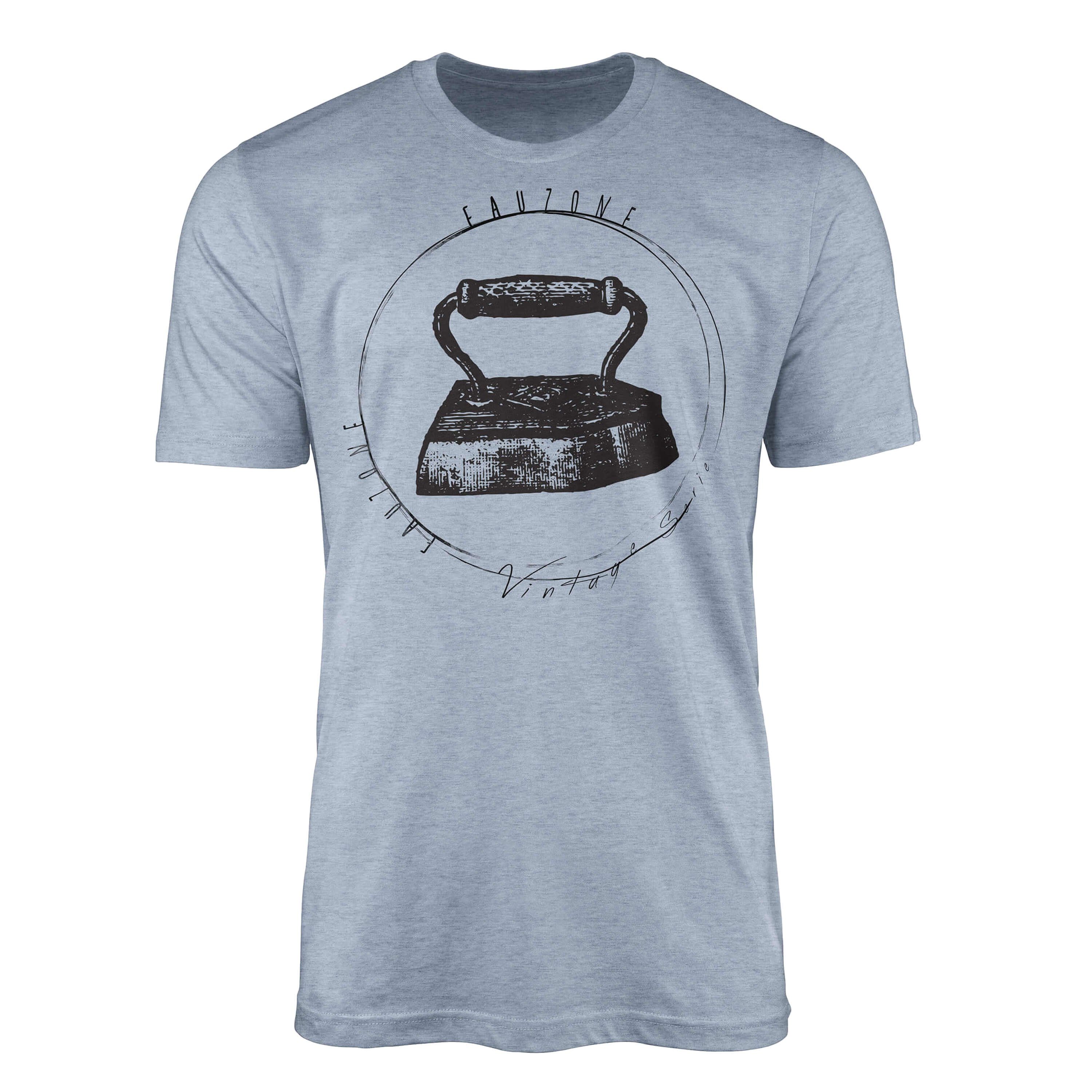 Sinus Art T-Shirt Vintage Herren T-Shirt Bügeleisen Stonewash Denim