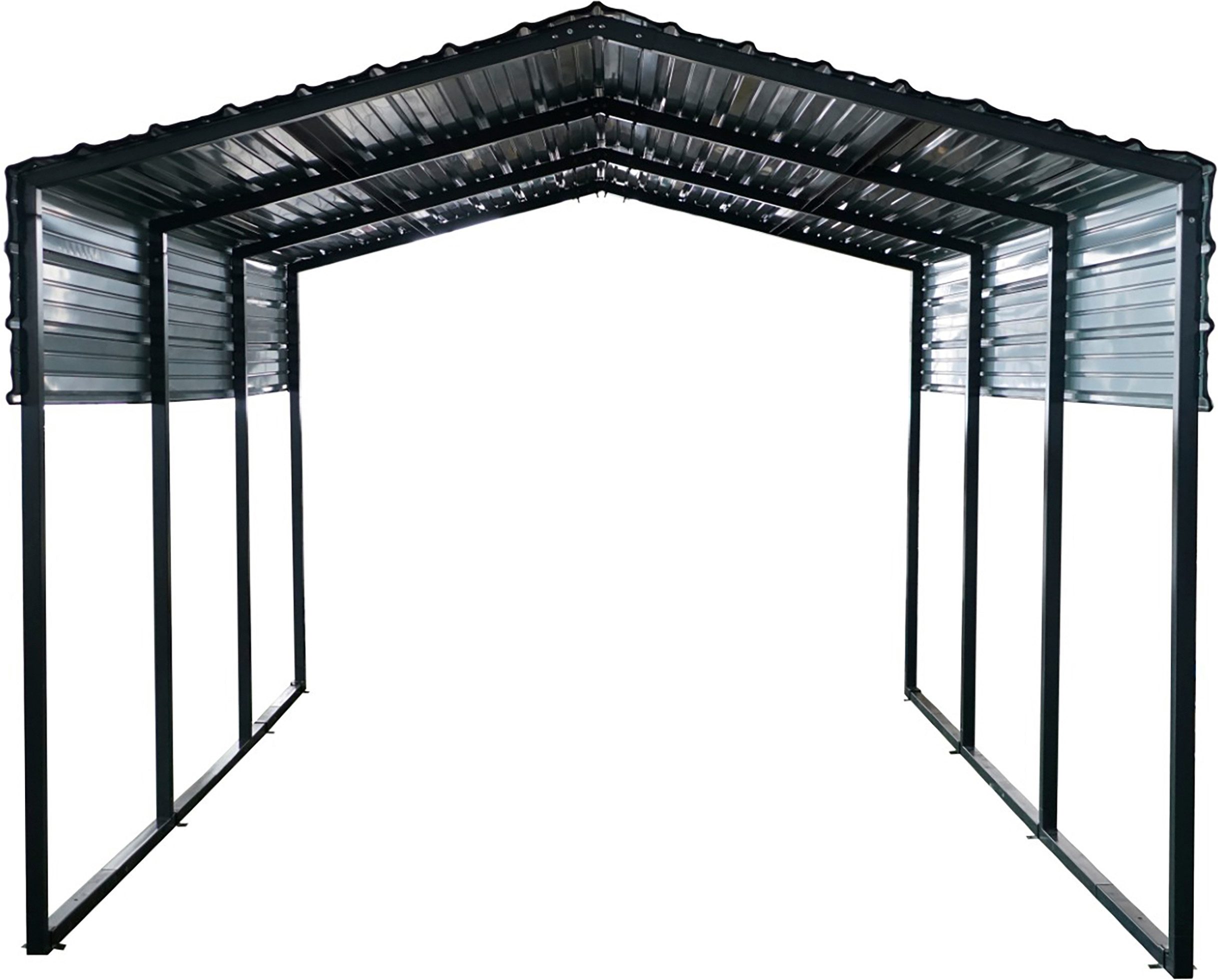 WESTMANN Einzelcarport Kopenhagen S Grau, BxT: 305x451 cm, 211 cm Einfahrtshöhe, wetterfeste Konstruktion durch pulverbeschichtete Oberfläche