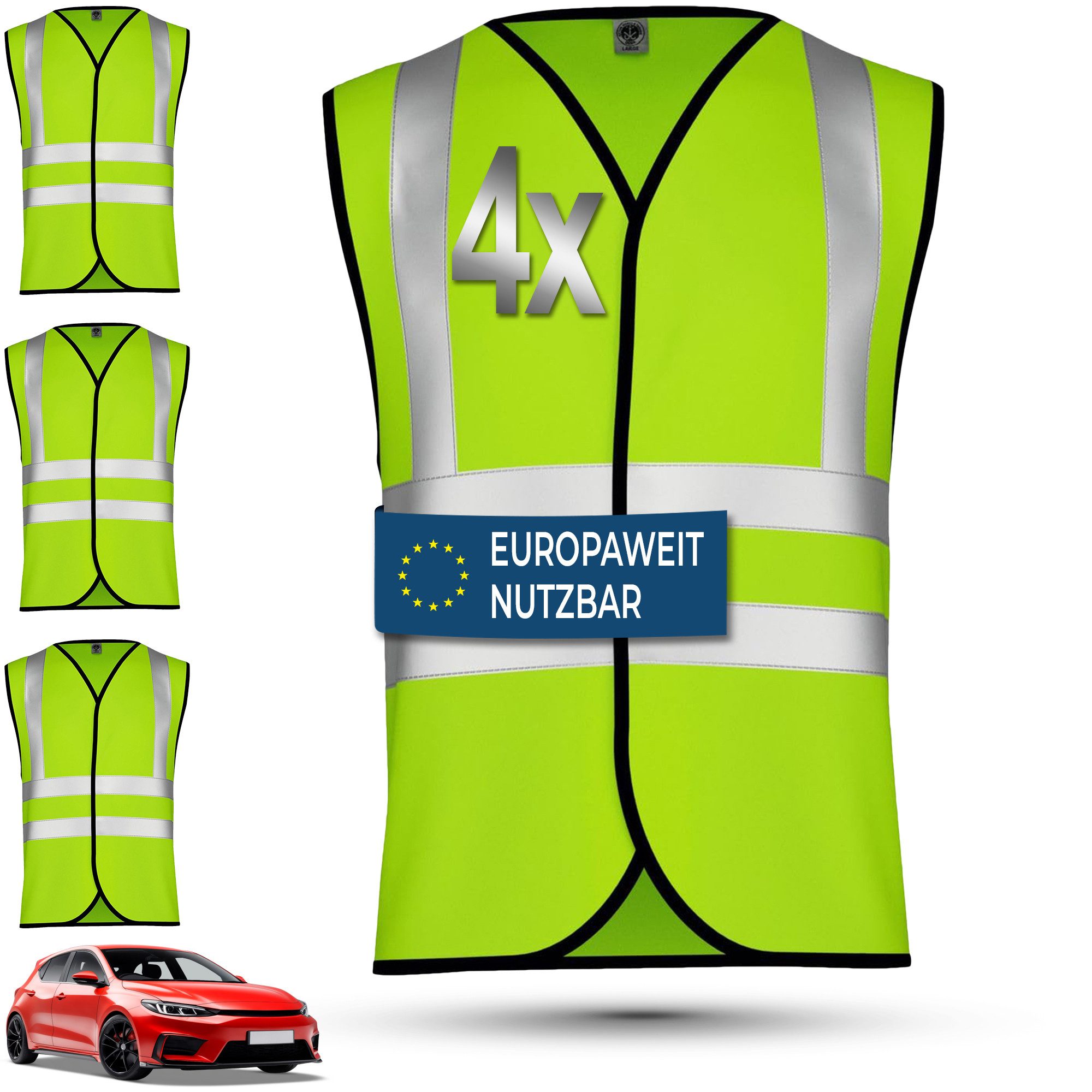 Warnweste 4 x Warnweste Set Amazon