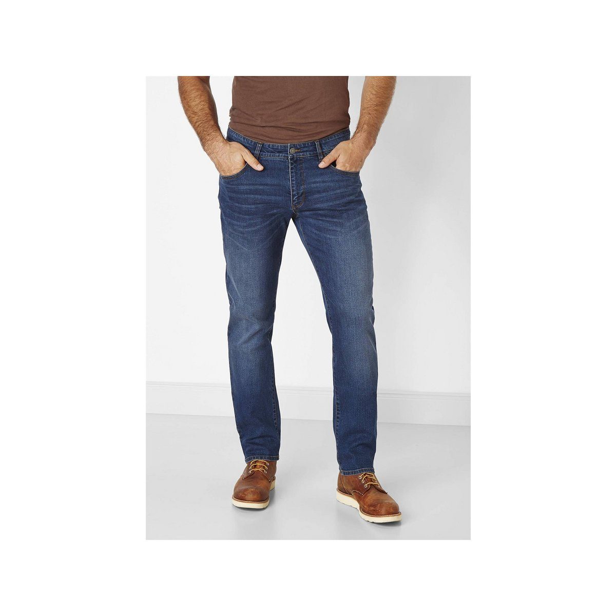 Ospig 5-Pocket-Jeans dunkel-grau used stone dark (1-tlg)