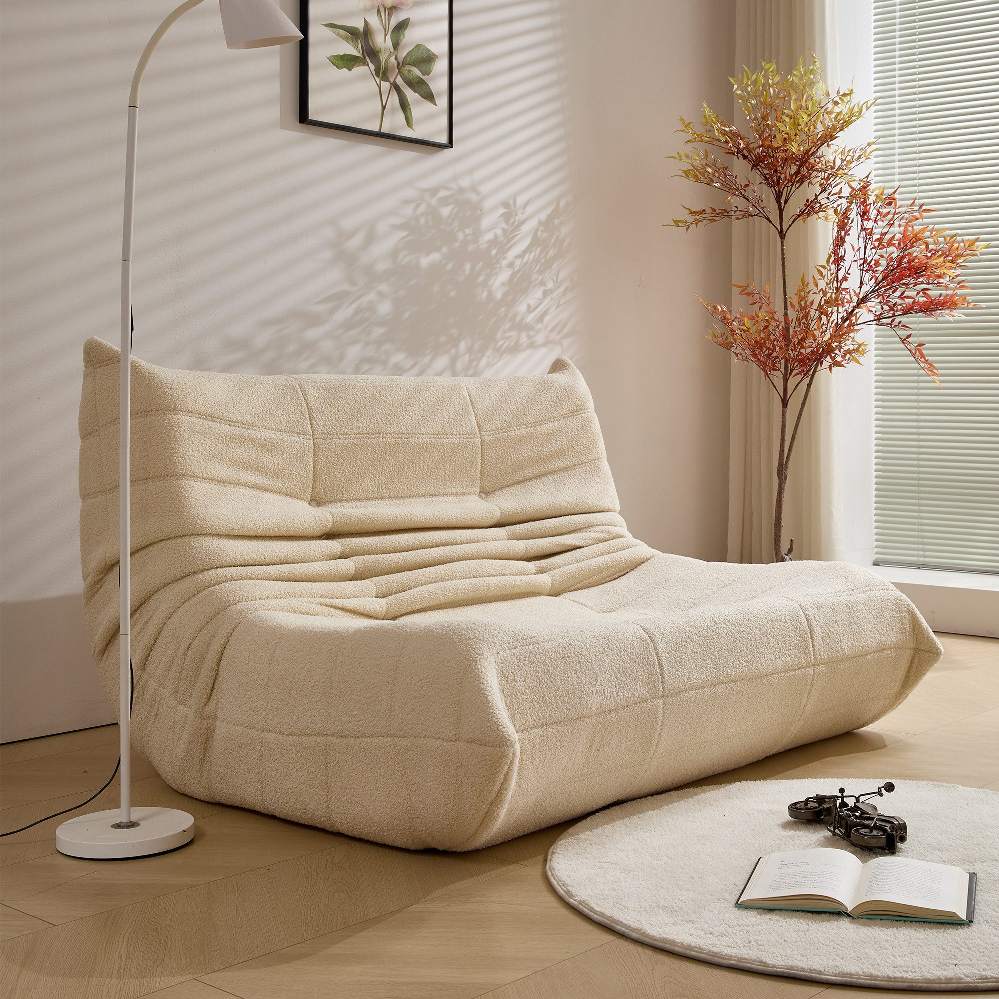 MODFU Sitzsack Klappbares Einzelsofa (Teddy-Samt Sofa günstig online kaufen