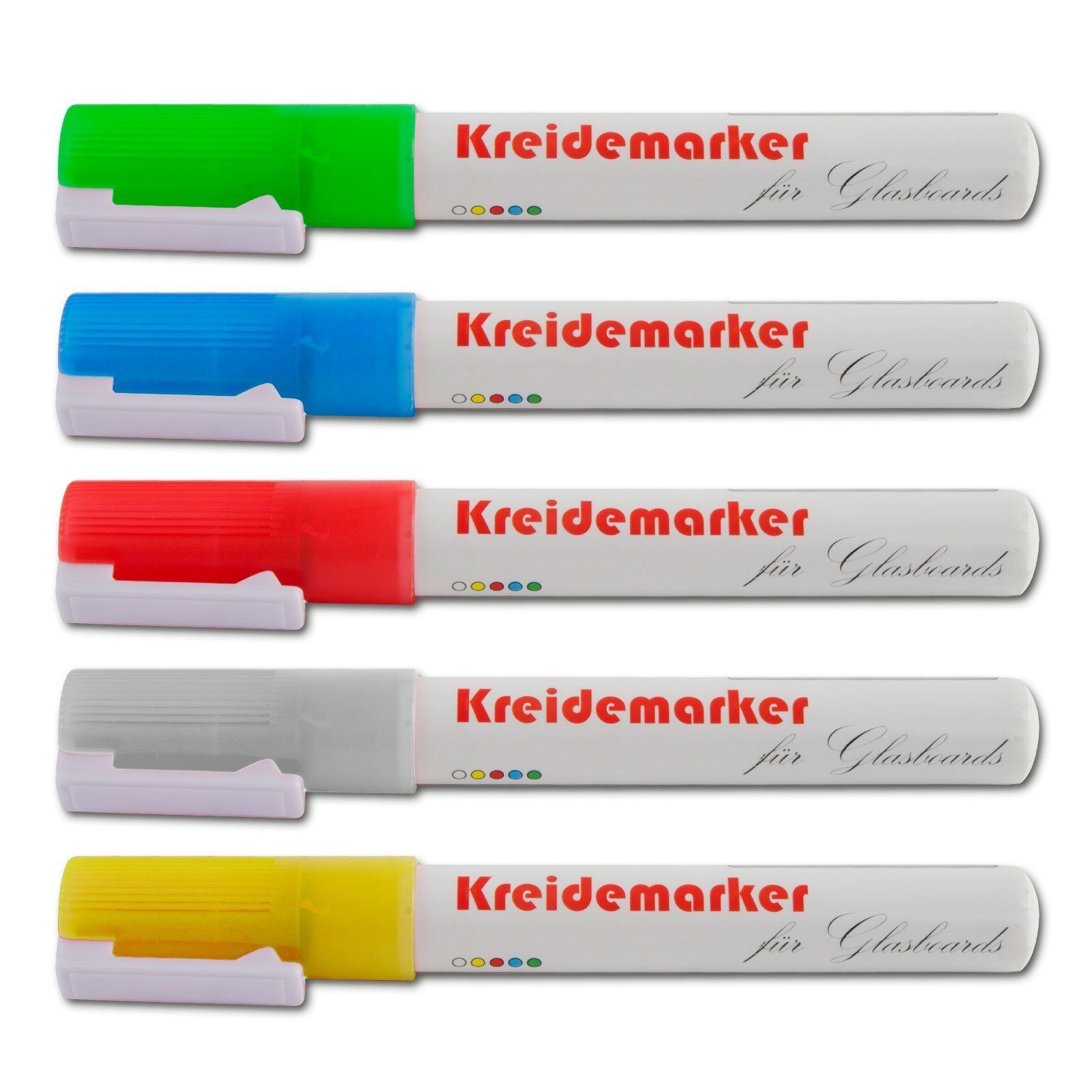 Karat Whiteboard Marker Kreidemarker, verschiedene Farben, Marker, besonders fein, (5-tlg), Non-permanent (Whiteboard-Eignung)