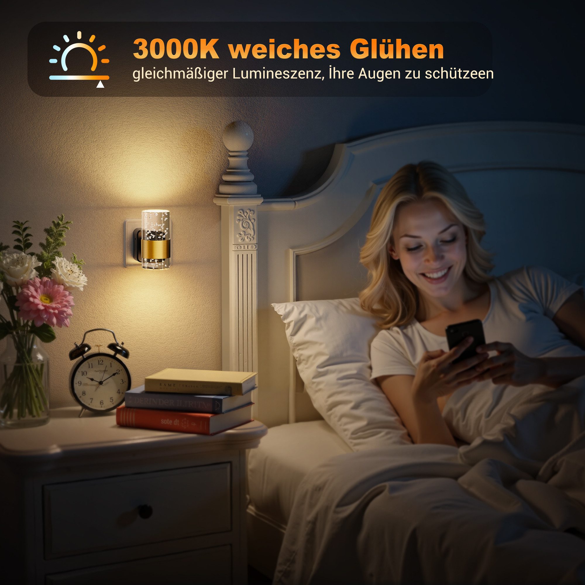 LOHAS-LED LED Nachtlicht LED Nachtlicht Steckdose, zylindrisches Acryl-Nachtlicht – Bild 4 von 5