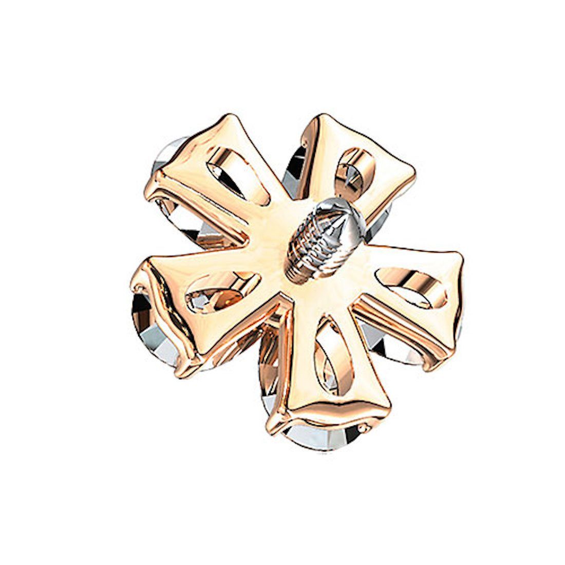 Taffstyle Piercing-Implantat Aufsatz für Dermal Anchor Piercing Kristall Blume, Aufsatz Dermal Anchor Piercing Hautanker Implantat Skin Diver Strass Rosegold