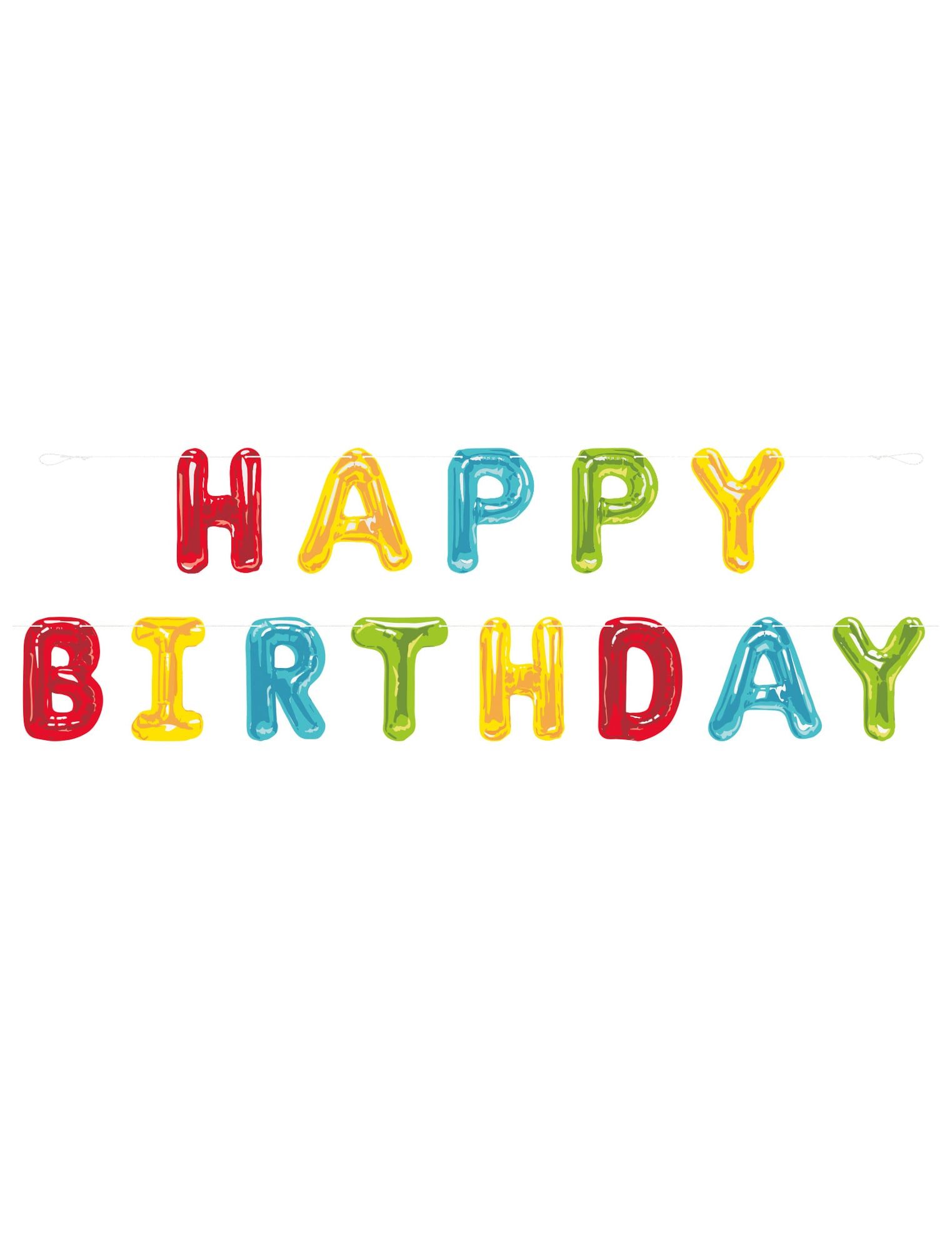 Unique Kostüm Geburtstagsgirlande 'Happy Birthday' bunt 2,74 m