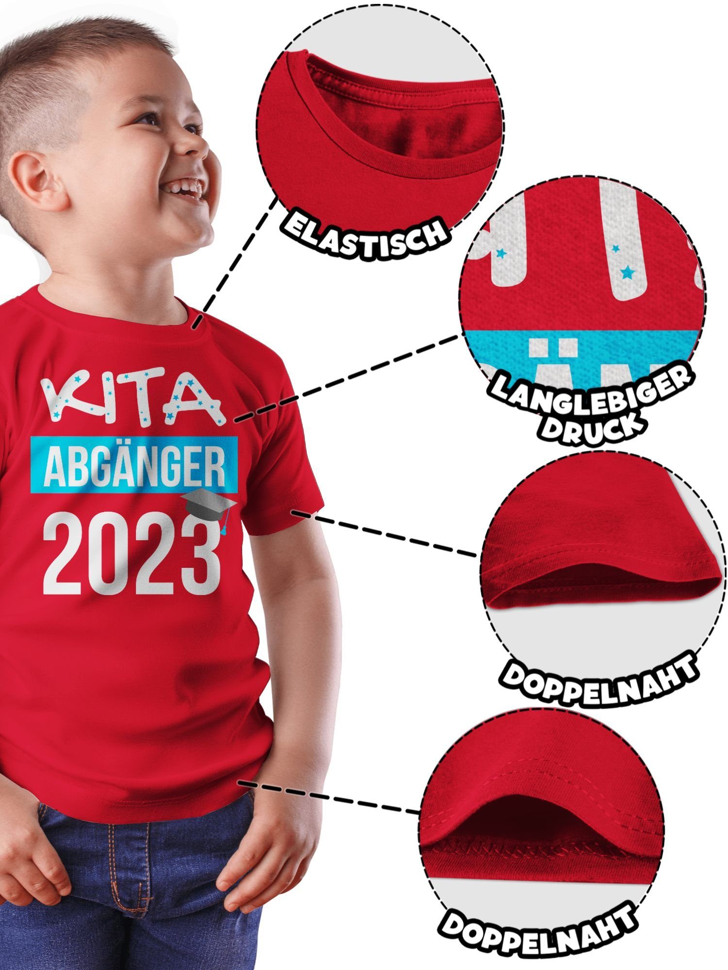 Kinder Kids (Gr. 92 - 146) Shirtracer T-Shirt Kita Abgänger 2023 - blau - Schulkind Einschulung und Schulanfang - Jungen Kinder 