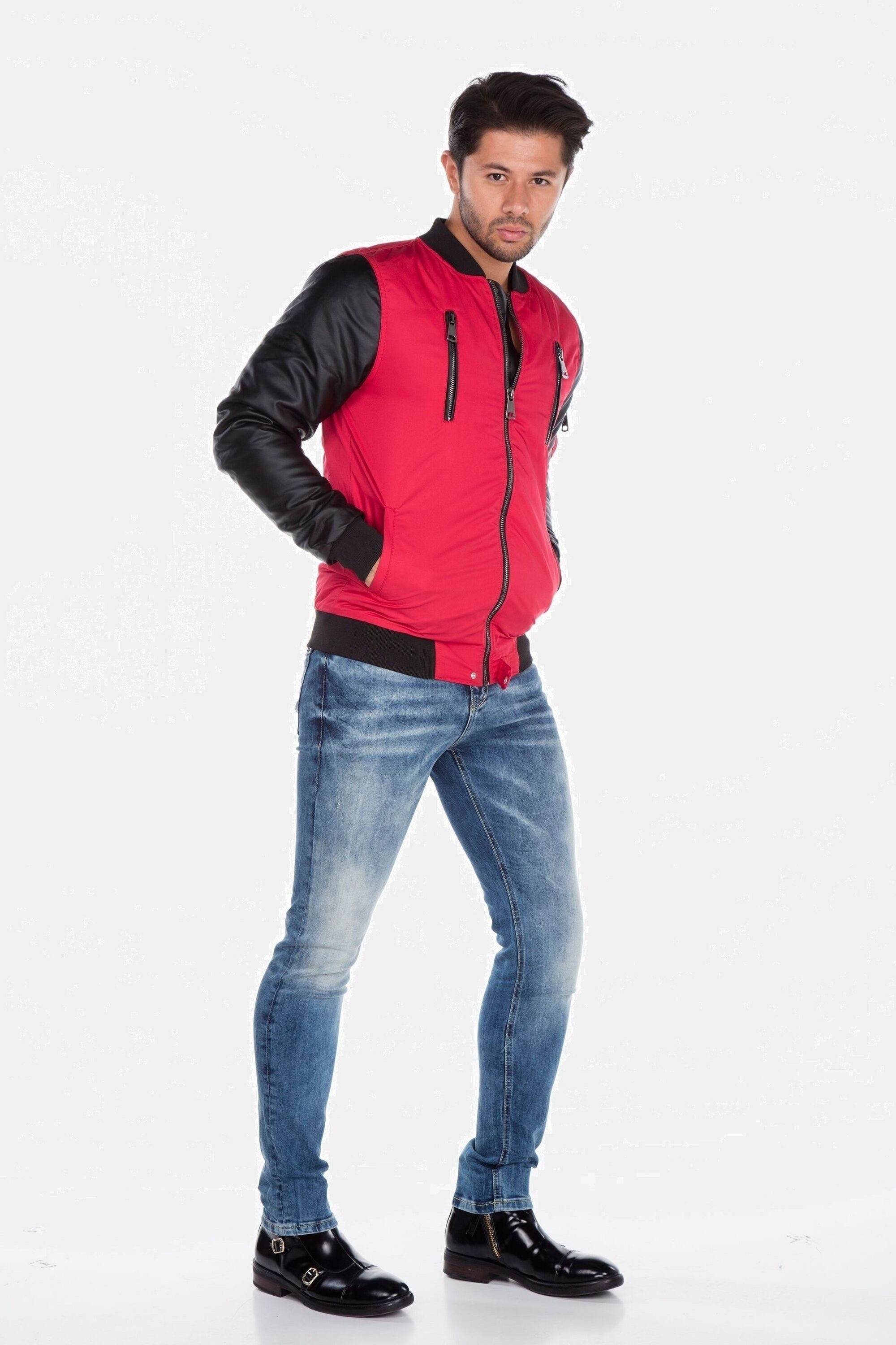 Cipo & Baxx Bikerjacke Jacke in Slim-Fit, CJ-175