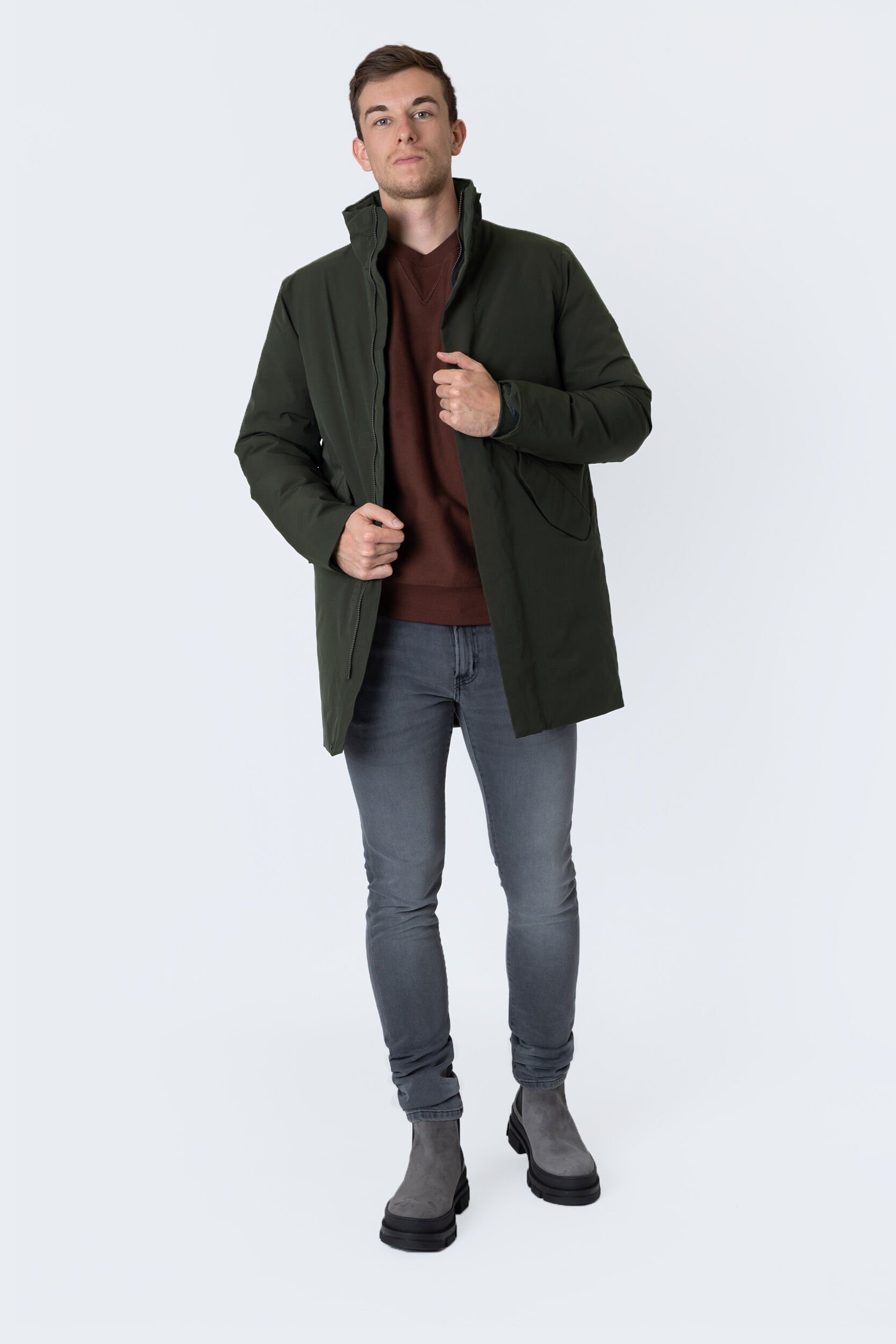 elvine Winterjacke Stellan mit Reißverschluss Oliv