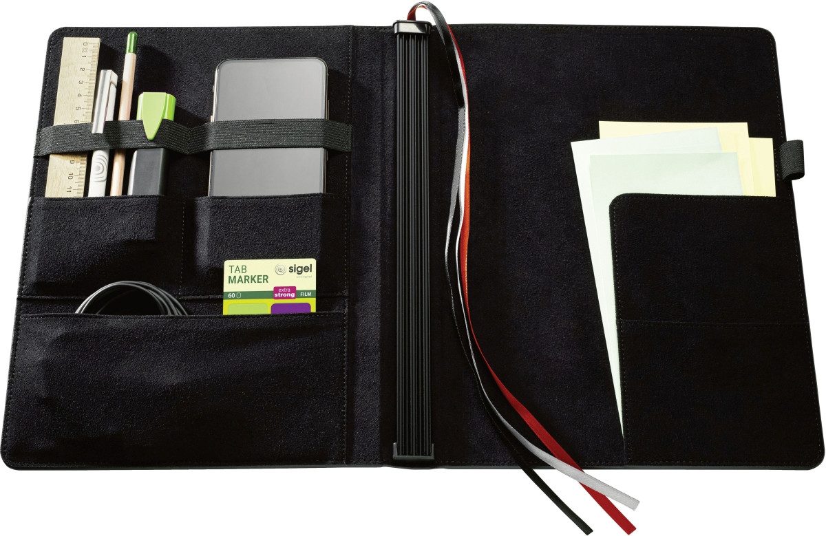 Sigel Schreibmappe Business Organiser Conceptum flex Set A4 Kunstleder schwarz inkl. 3 He