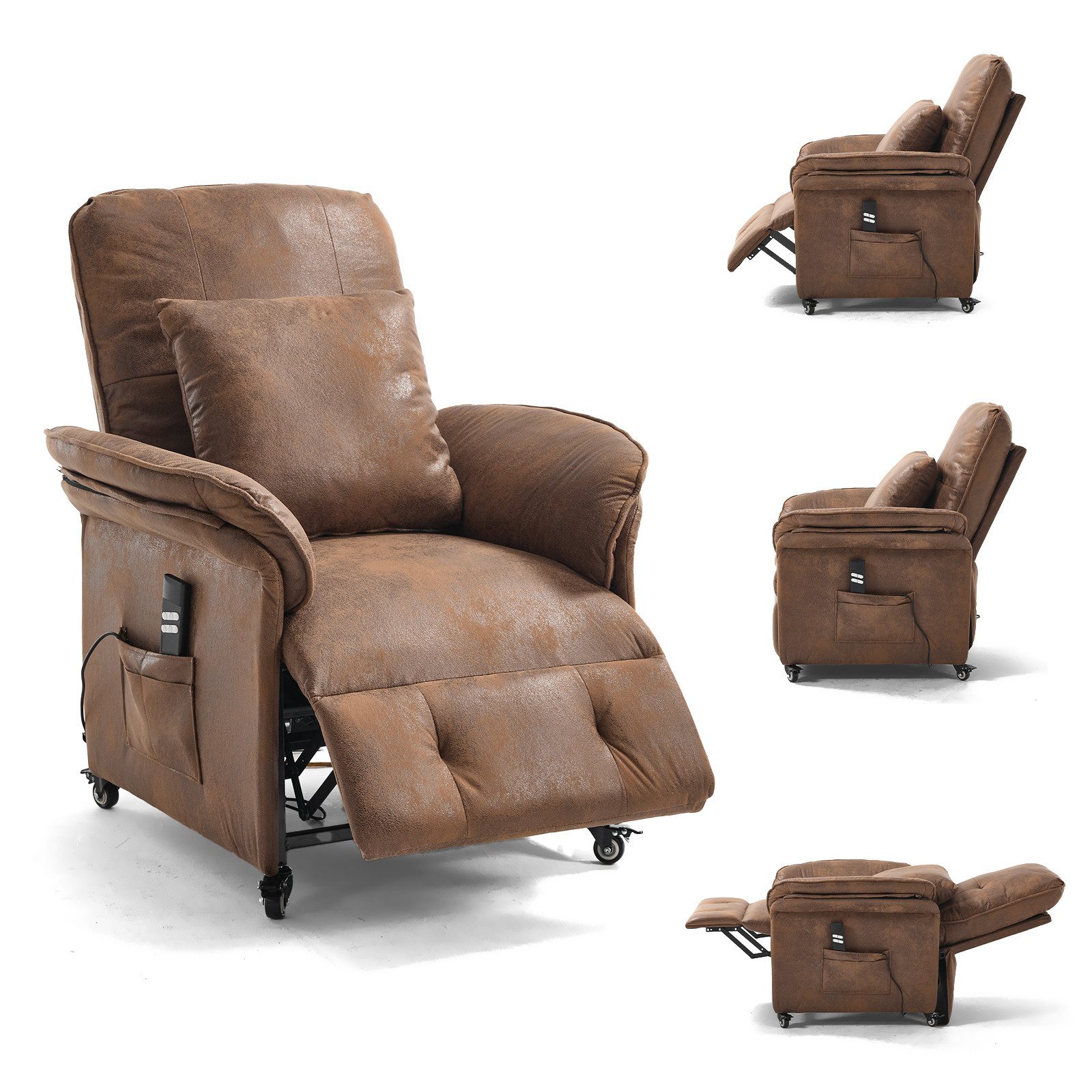 Happy Home Relaxsessel 2 Motoren Elektrischer Relaxsessel, Fernsehsessel mit Liegefunktion