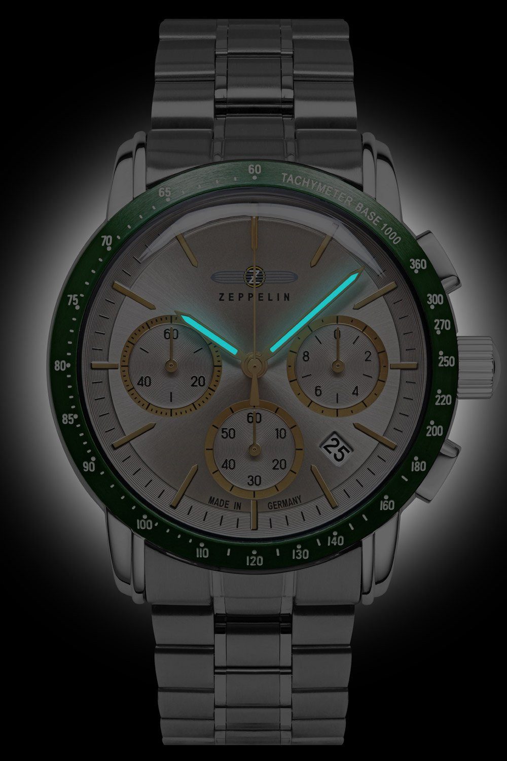 ZEPPELIN Quarzuhr 8878MB-5, Herrenuhr New York Chronograph Stahl/Bicolor