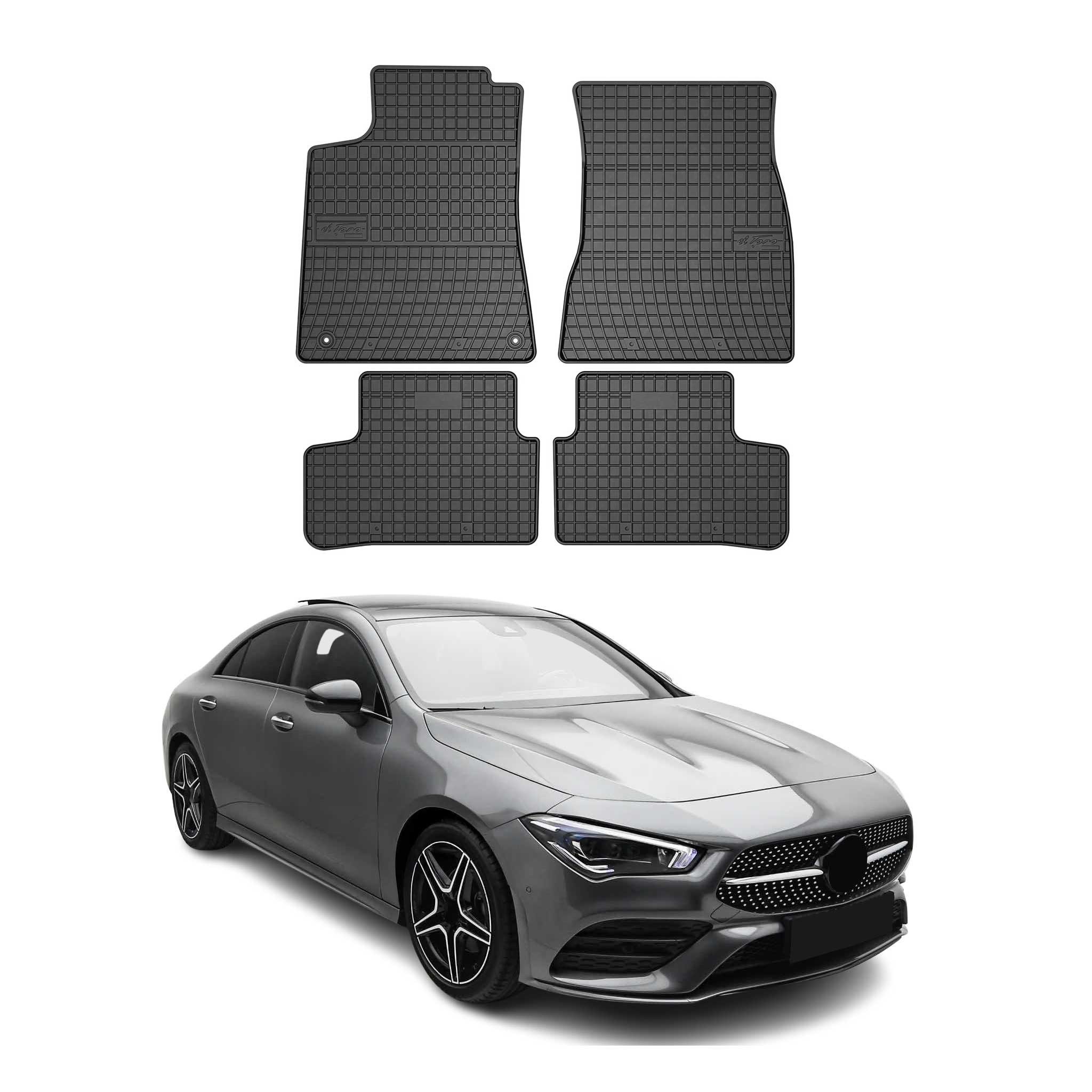 OMAC Auto-Fußmatten 2019-2025 Mercedes CLA Klasse C118 Fußmatten Gummi Schwarz 4 tlg (4 St), für Mercedes CLA Klasse C118 2019-2025 Mercedes CLA Klasse C118 2019-2025, Antirutsch,Wasserfest,Einfache Installation