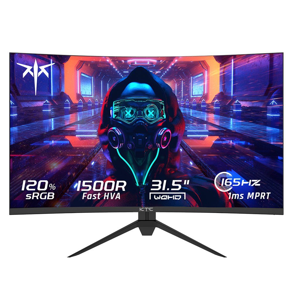 KTC H32S17 Curved-Gaming-Monitor (2560x1440 px, UWQHD, 1 ms Reaktionszeit, 165 Hz, HVA, QHD 165Hz HVA Curved 1500R)