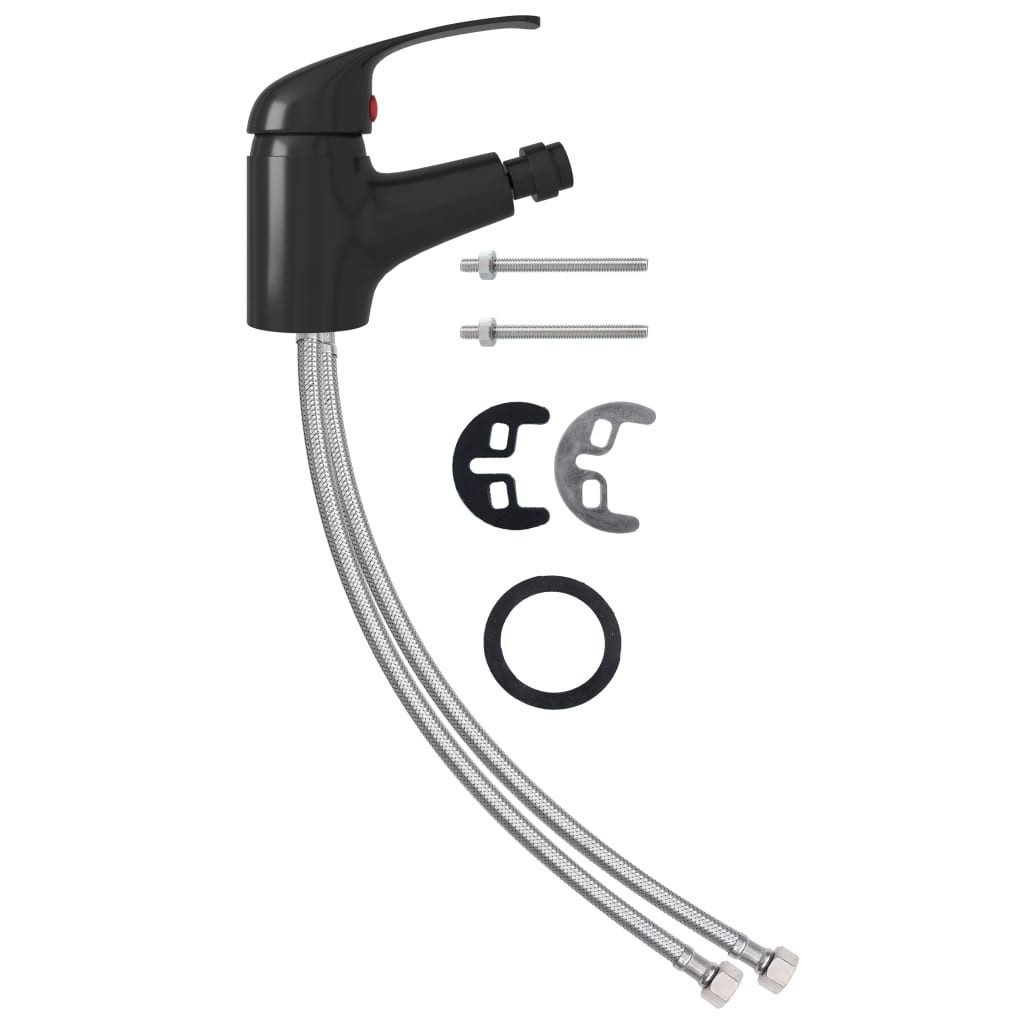 vidaXL Bidetarmatur Badezimmer Bidet Mischbatterie Schwarz 13x12 cm