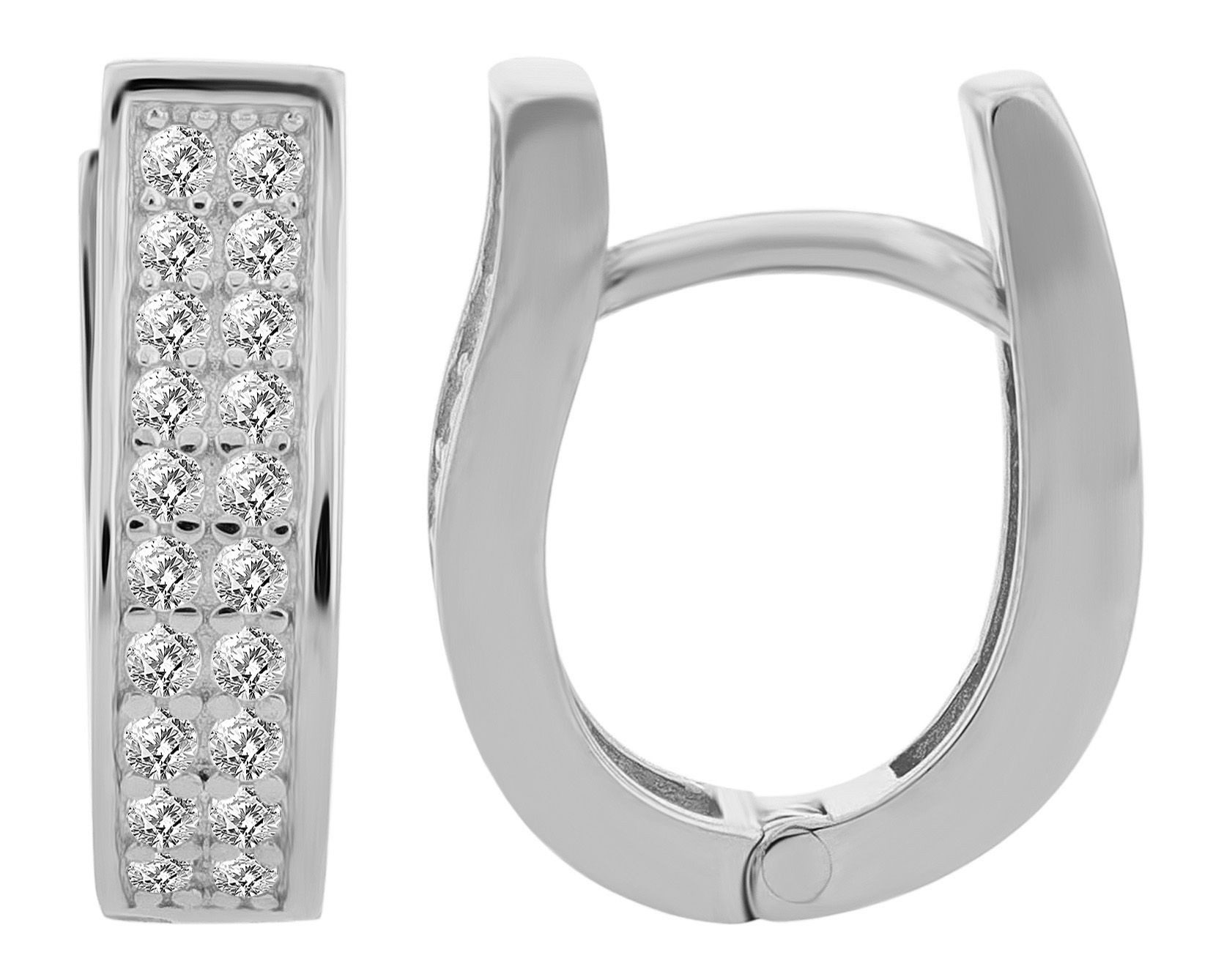Klappcreolen Ohrringe – Klappcreole aus 925 Silber mit Zirkonia