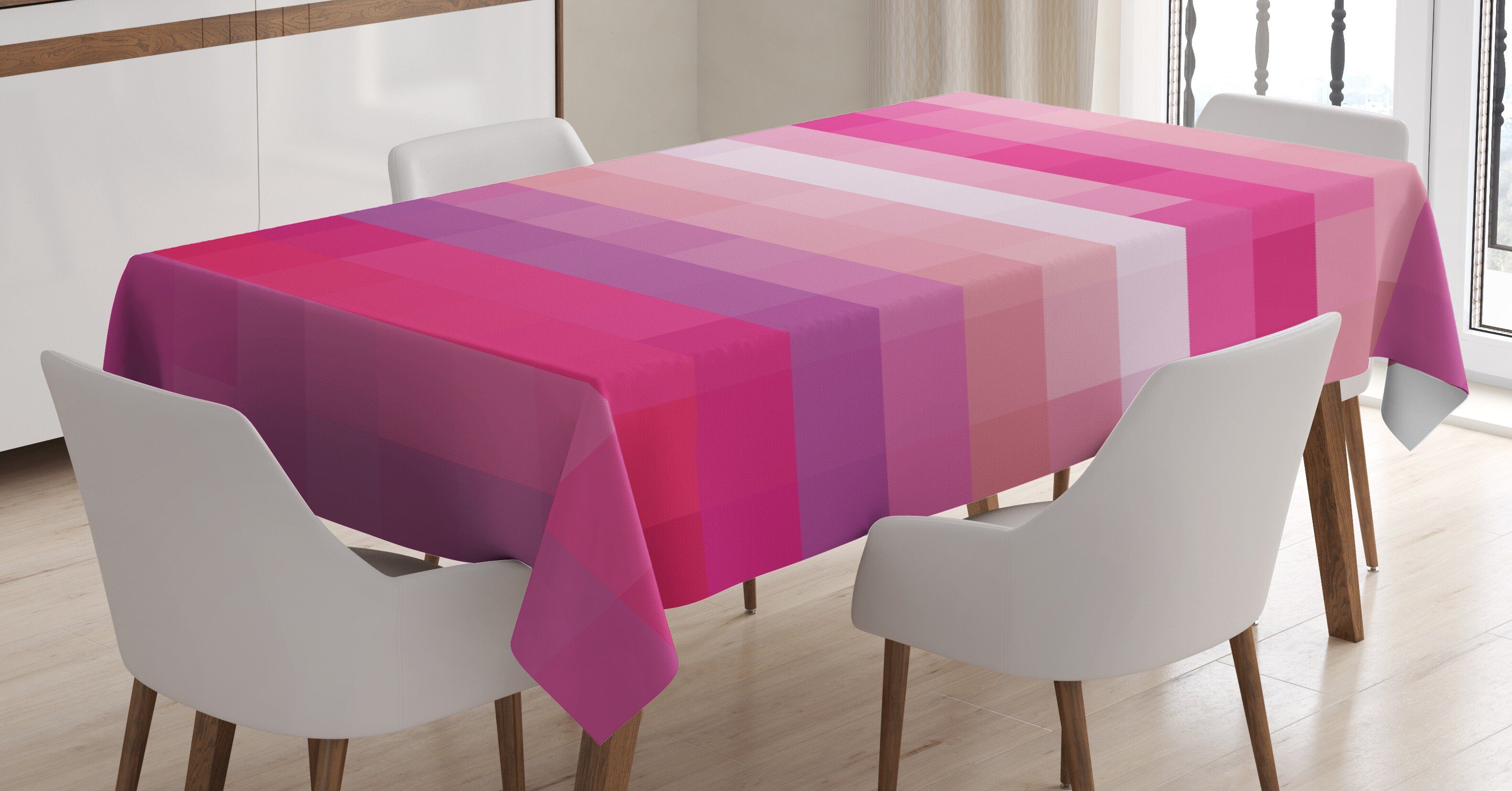 Abakuhaus Tischdecke Farbfest Waschbar Für den Außen Bereich geeignet Klare Farben, Hot Pink Zusammenfassung Vibrant