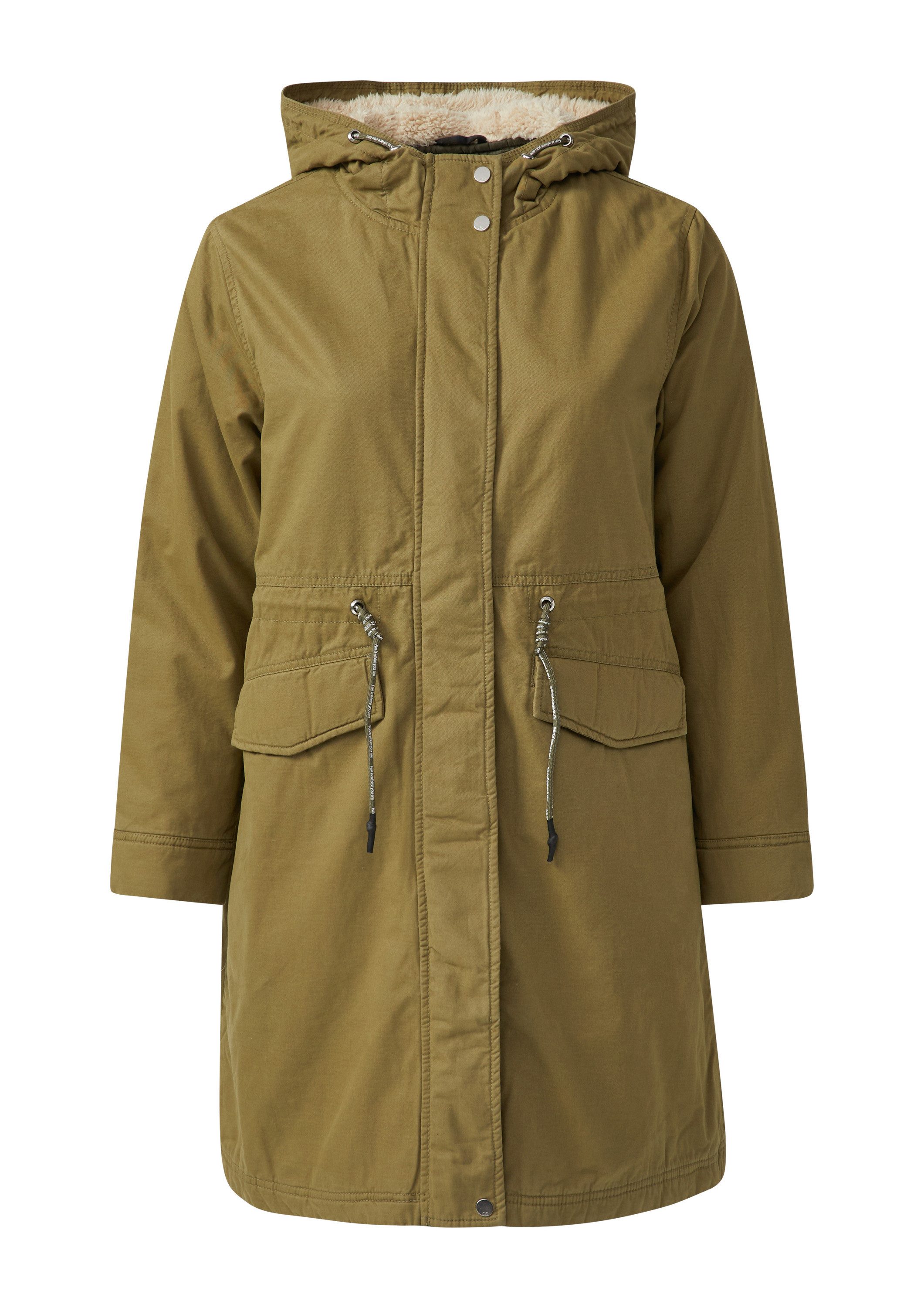 QS Parka Outdoor-Mantel Parka mit Teddyplüsch günstig online kaufen