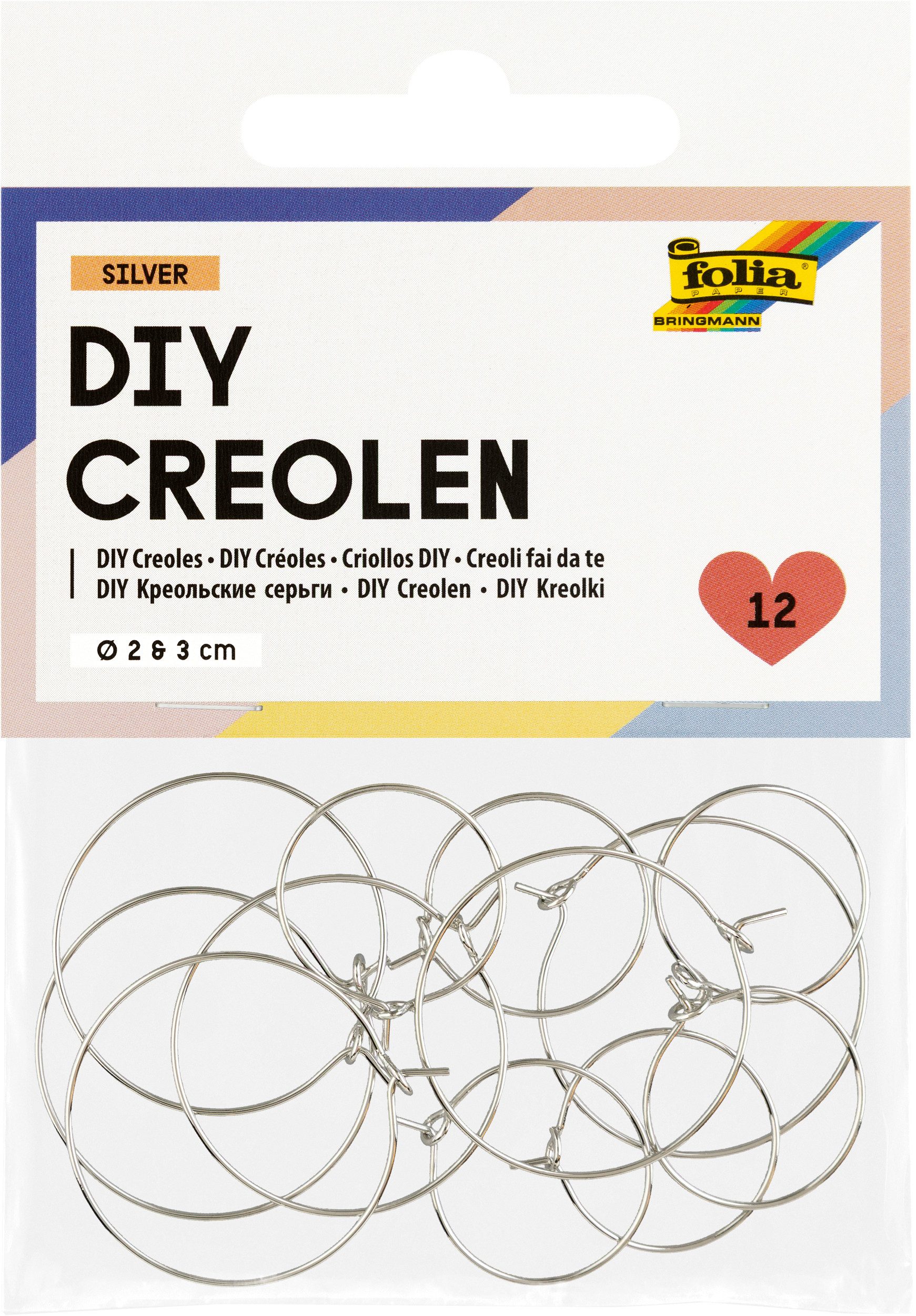 Folia Schmuckset Creolen, 12 Stück