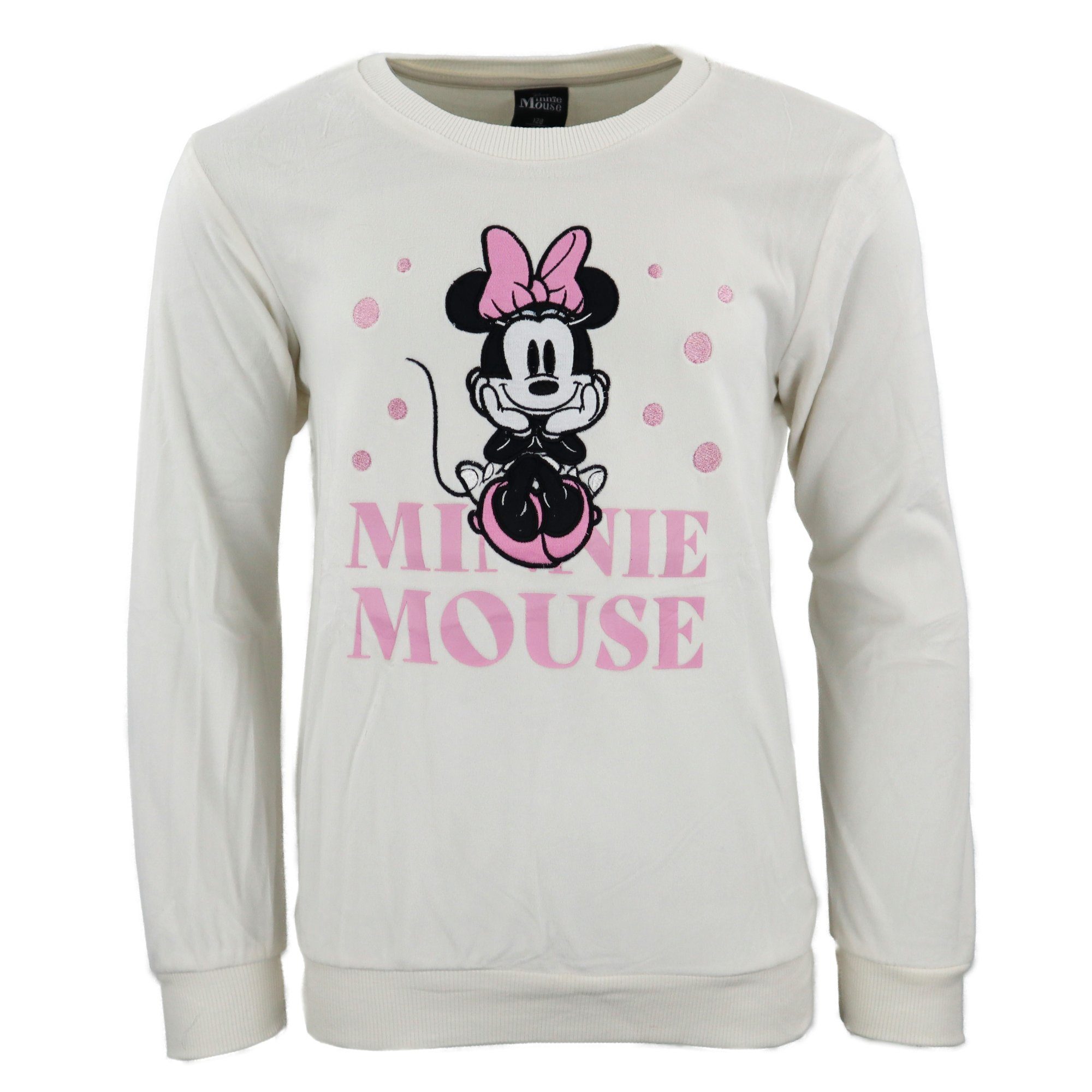Disney Sweater Disney Minnie Maus Mädchen Kinder Velour Pullover Gr. 104 bis 134
