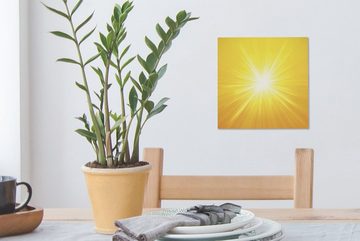 OneMillionCanvasses® Leinwandbild Eine Illustration einer hellen Sonne, (1 St), Leinwand Bilder für Wohnzimmer Schlafzimmer