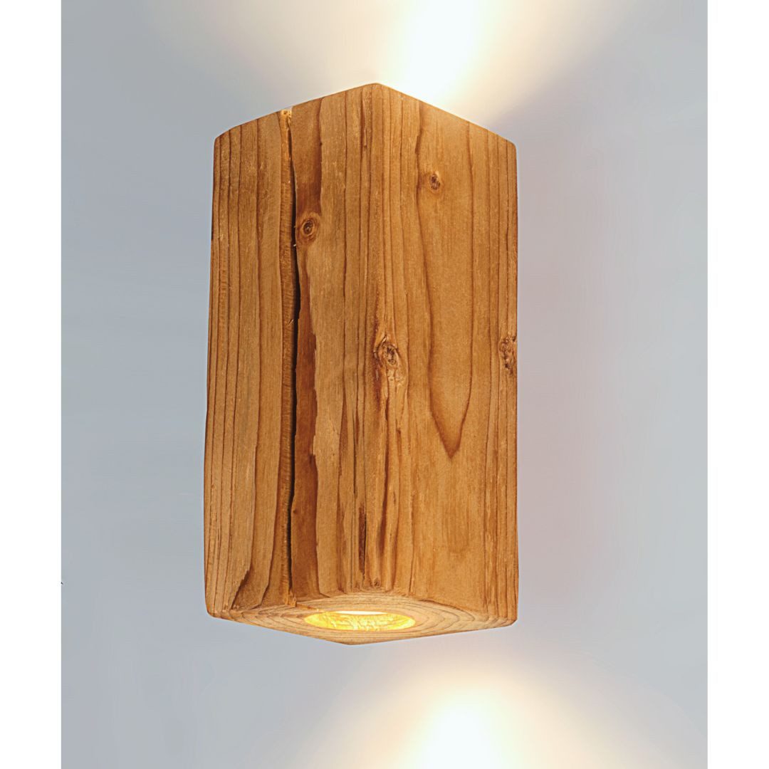 Blockholz-Schmiede Wandleuchte Altholz LED Wandleuchte Handgefertigte Deutsche Qualität Dimmfunktion, nicht dimmbar, LED wechselbar, GU10, Warmweiß, 2700K, Austauschbare LED Lampe
