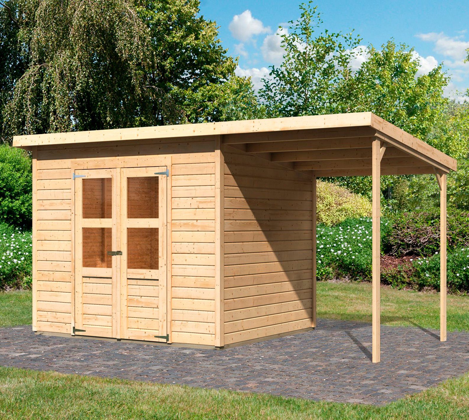 Karibu Gartenhaus Baggersee 4, BxT: 415x236 cm, (Set)